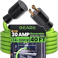 Vista 10 de GEARit Cable de extensión para generador de 30 amperios, 120/250 voltios, 4 puntas, 7500 W, NEMA L14-30P/L L14-30R, cable de alimentación de bloqueo