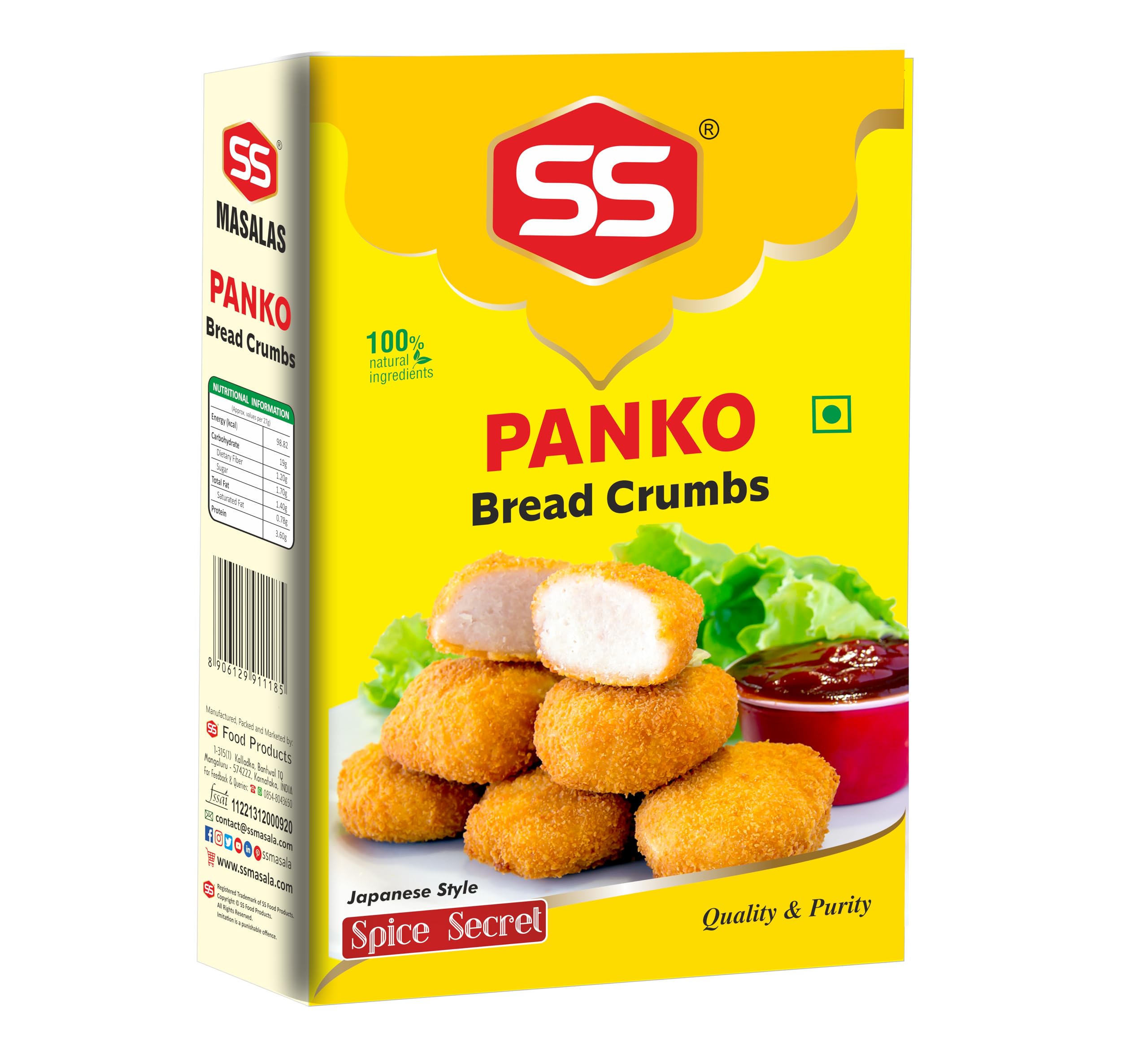 Sponsored Ad - SS MASALAS Panko Bread Crumbs | 70g Pack of 4 (280g) | Light & Crispy Coating for Frying & Baking | Perfect for Vegetables, Chicken & Fish