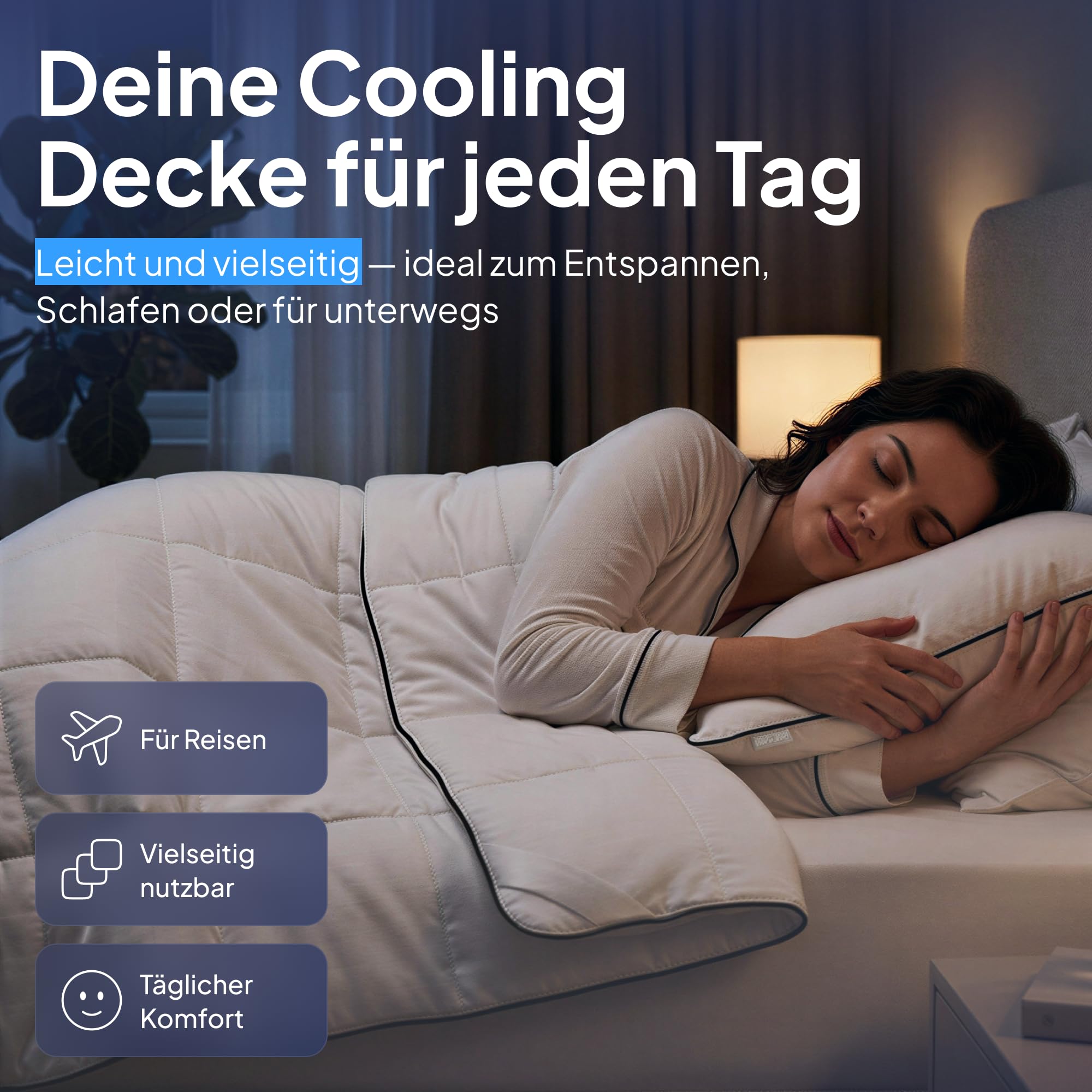 Anew Sleep – Kühldecke 140 x 220 cm – Kühlender Schlafkomfort Sommer | Grau; Nylon- & Elasthan-Gewebe; für empfindliche Haut; schnelltrocknend; pflegeleicht; weich