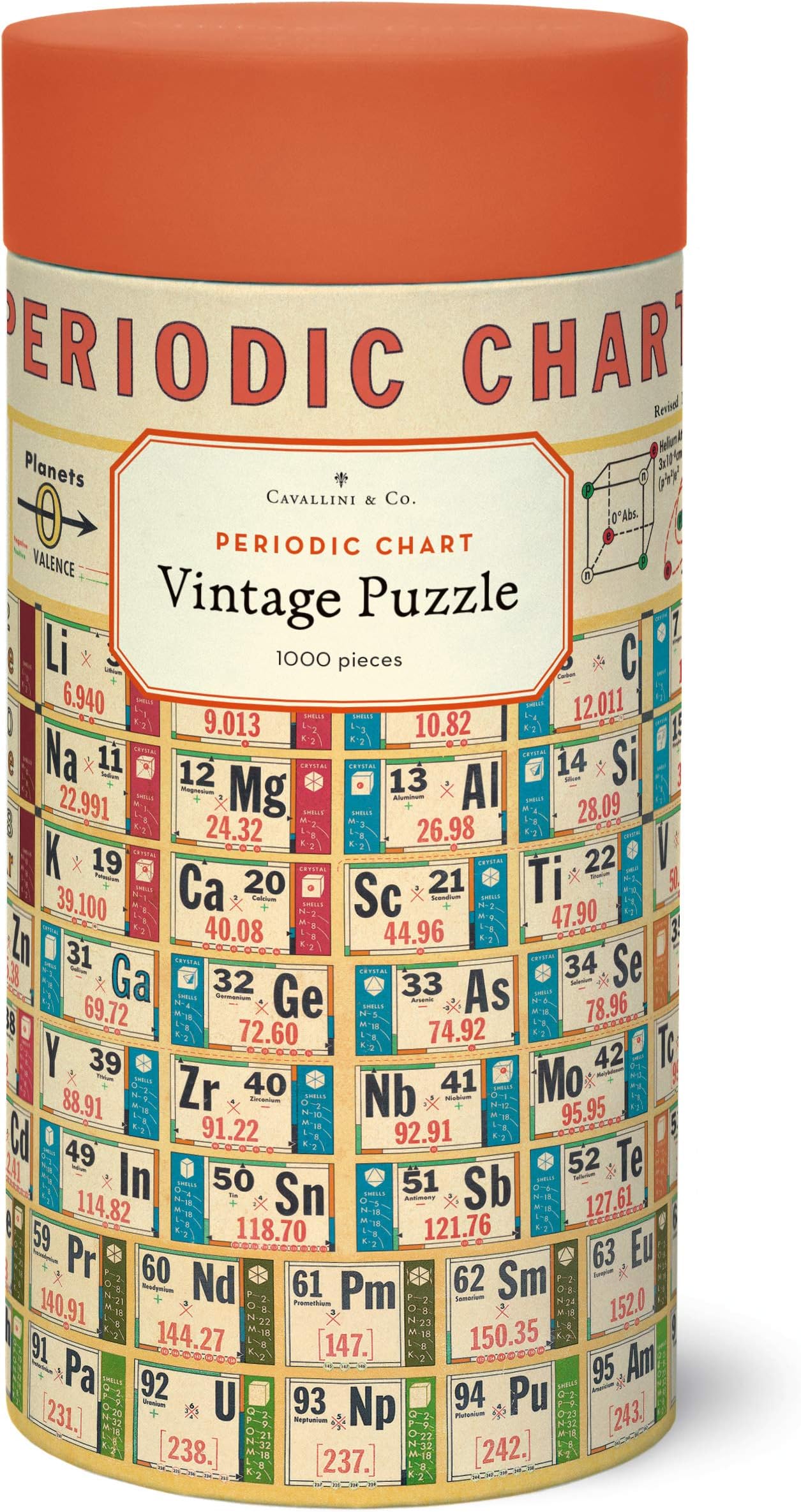 Cavallini Papers & Co. Chemie Periodic Table of Elements 1000 Piece Jigsaw Puzzle, Multi-Colour