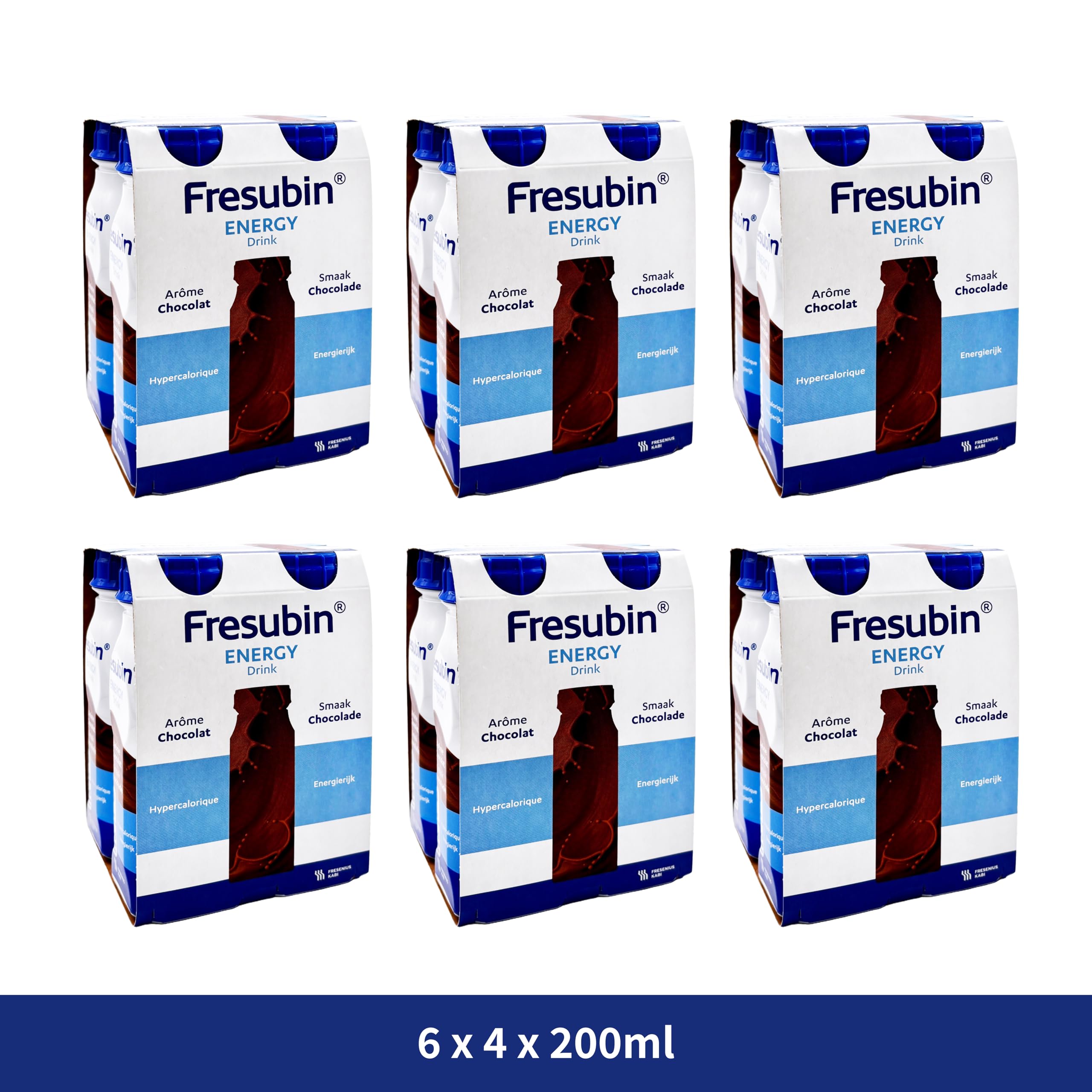 Fresubin Energy Drink - Schokolade Hochkalorische Trinknahrung von Fresenius Kabi, 300 kcal pro Flasche, laktosearm, Ballaststoffarm ideal bei Mangelernährung (200 ml (24er Pack), Schokolade)