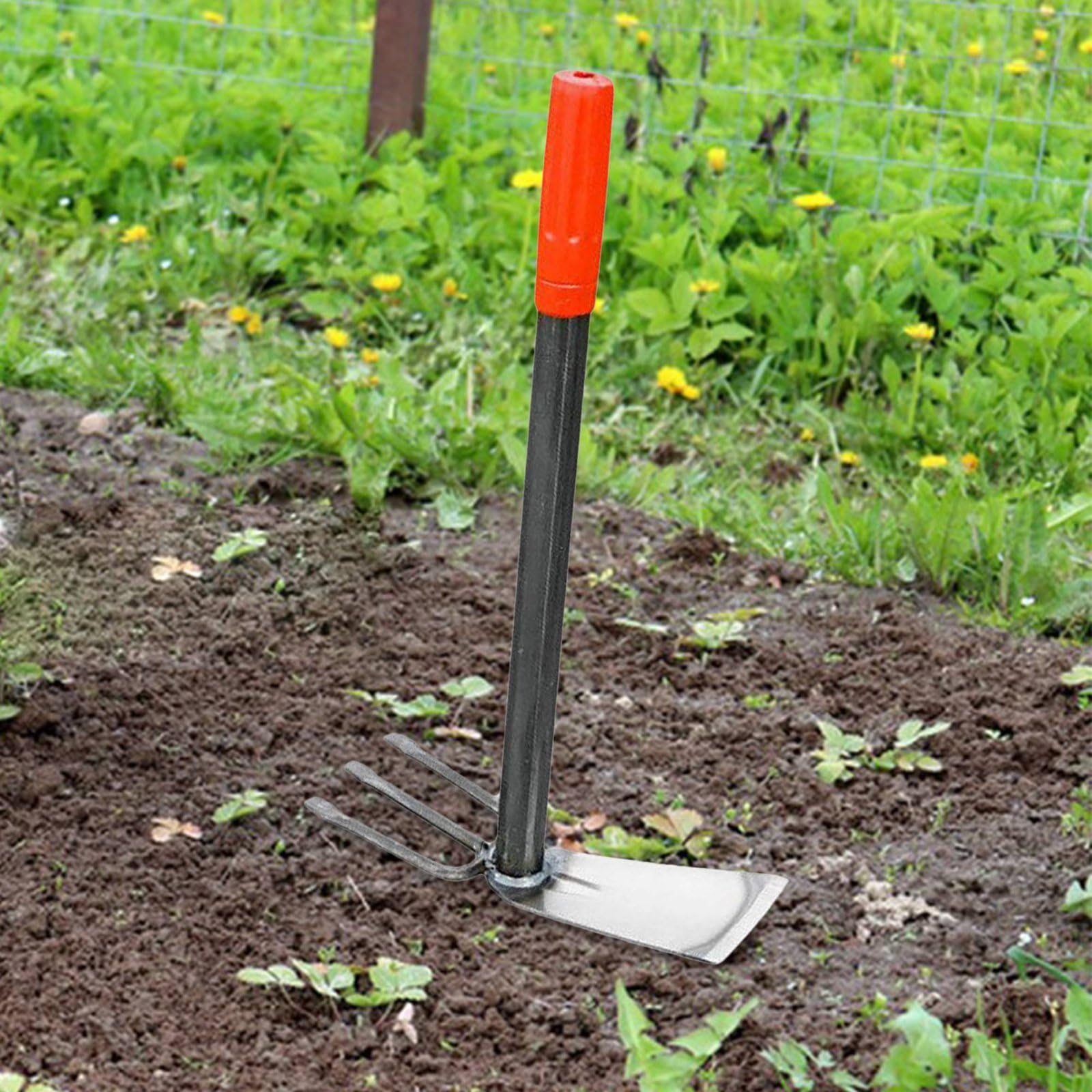 Binette pour Enfants Binette Houe Sarcloir Cultivateur en Acier au Manganèse Manche Antidérapant Joint Soudé Renforcé Désherbage Rapide Terrasse , Color to 3