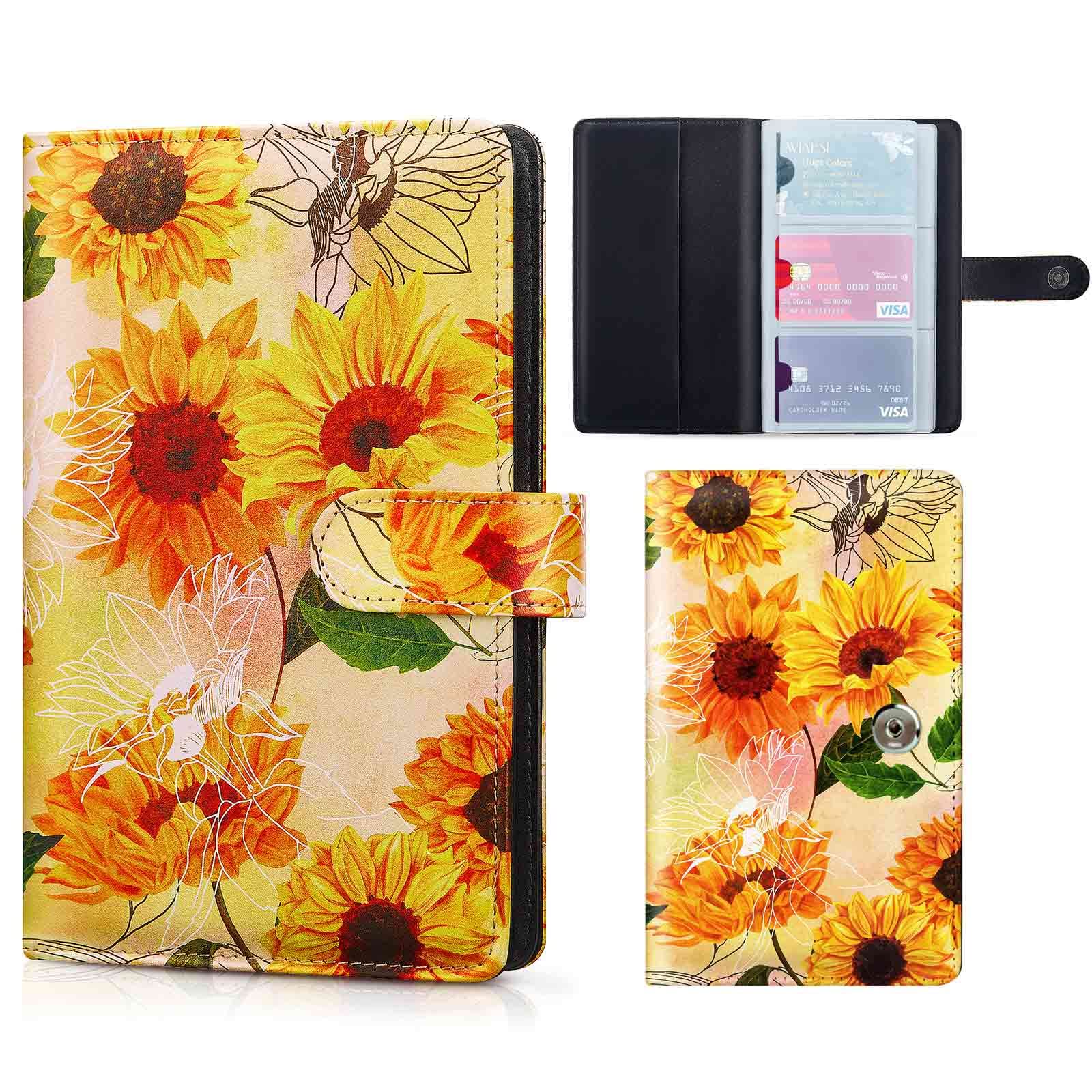 Business Card Holder, PU Leather Credit Card Holder For Women, Name ID Cards Book Case Organizer Binder File Storage with 96 Card Slots, Up to 192