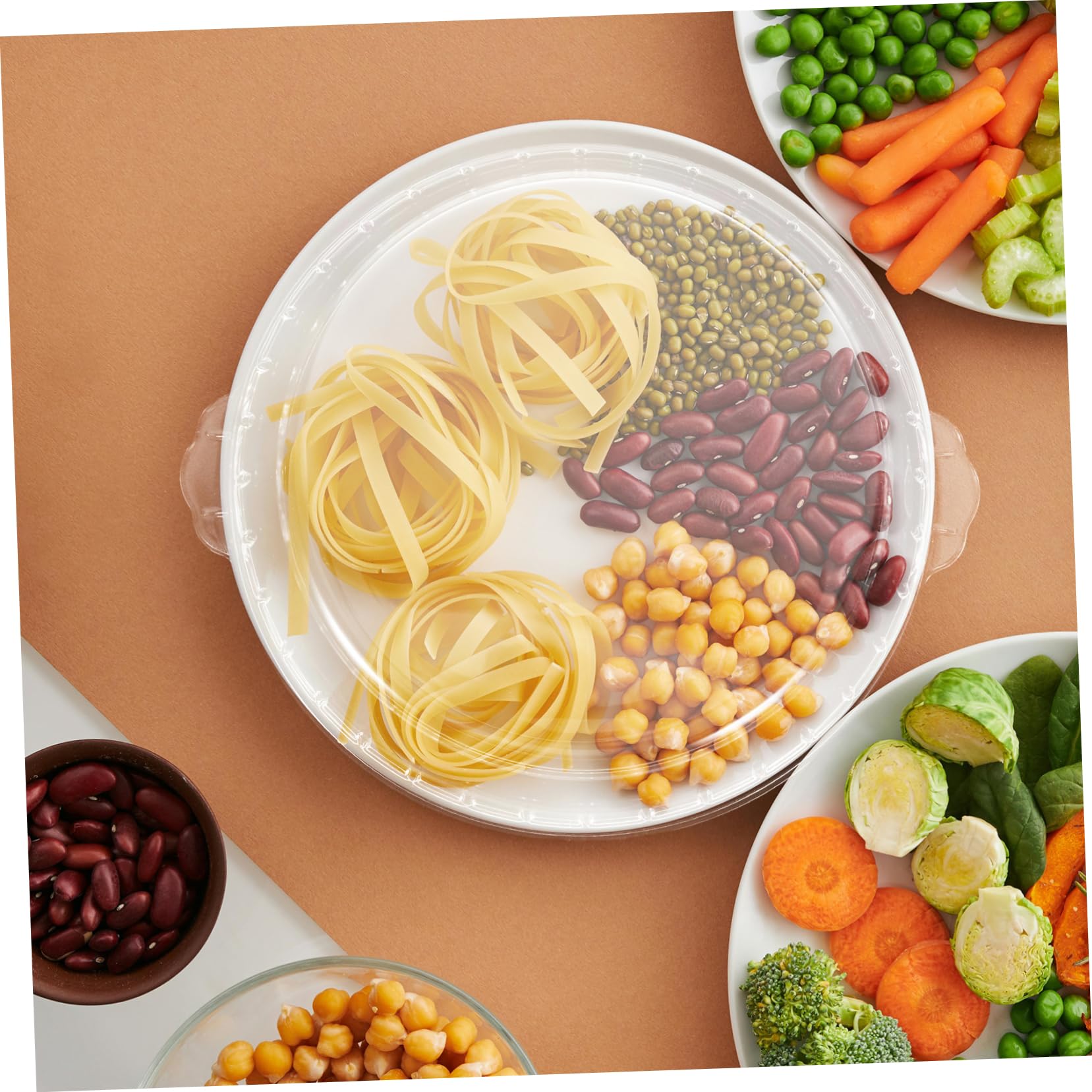 Tapa de cristal para horno microondas plato placa de vidrio para pastas de vidrio para microondas para alimentos utensilios para hornear Bandeja Transparente