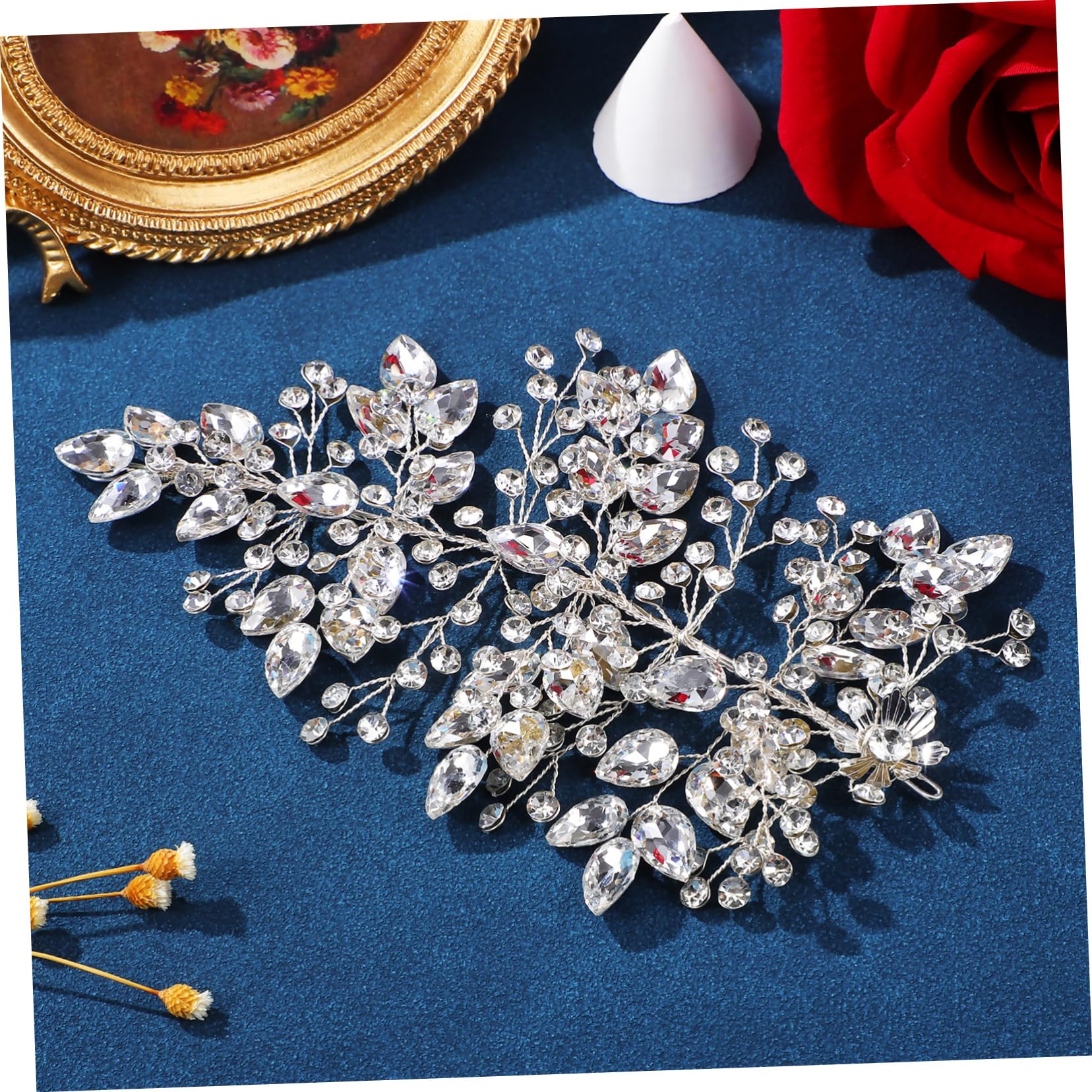 VANZACK 2 Stück Eleganter Haarschmuck Hochzeit Teiliges Strass Diadem Brautschmuck Stirnband Haarranke für Damen Funkelndes Kopfschmuck Accessoire für Braut und Festliche Anlässe