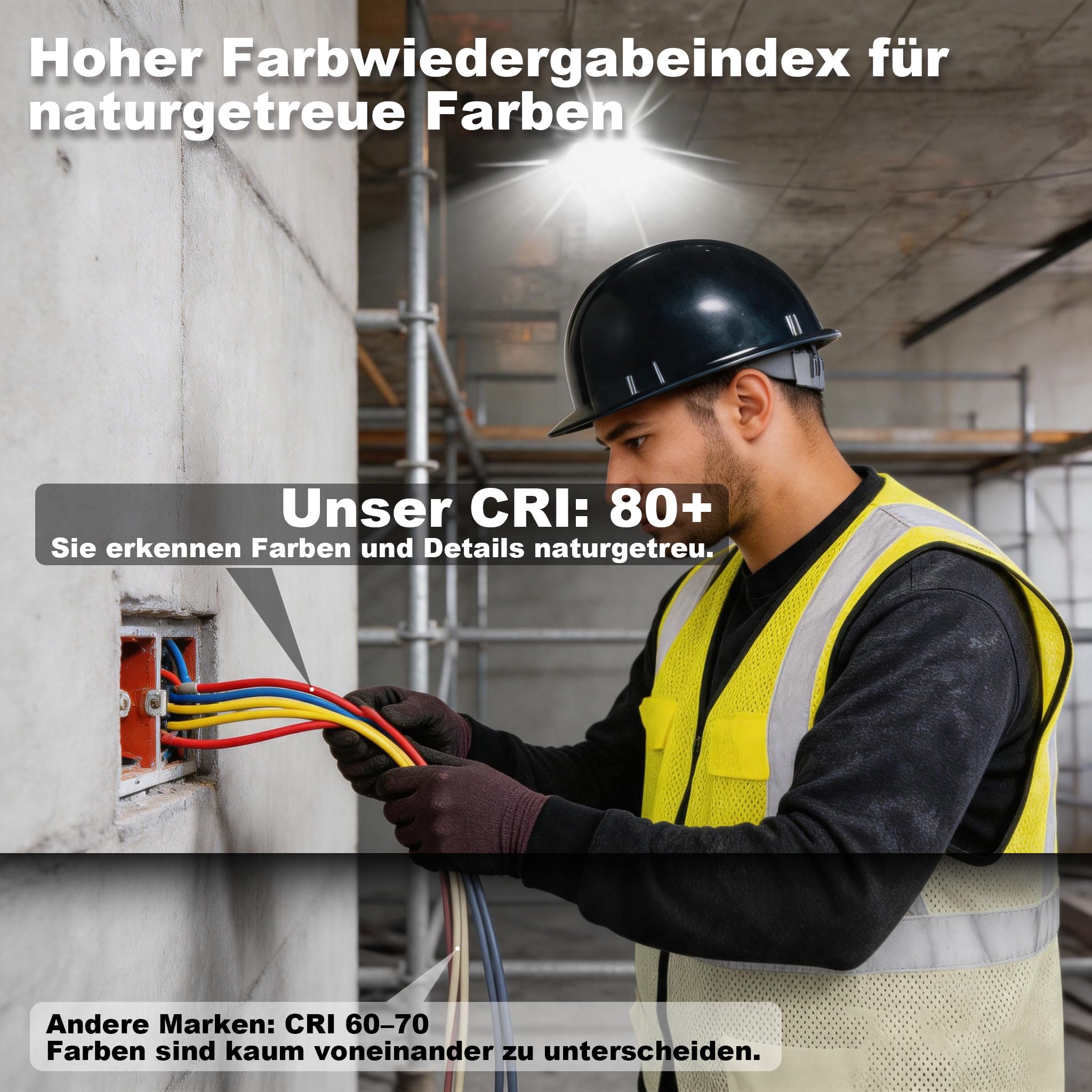 120W LED Außenstrahler, für den industriellen Einsatz, 14.400 lm, 6.500 K, IP66, effiziente Wärmeableitung, 85 % Energieeinsparung, LED-Außenstrahler, für Gärten, Lagerhallen und Garagen (2 Stück)