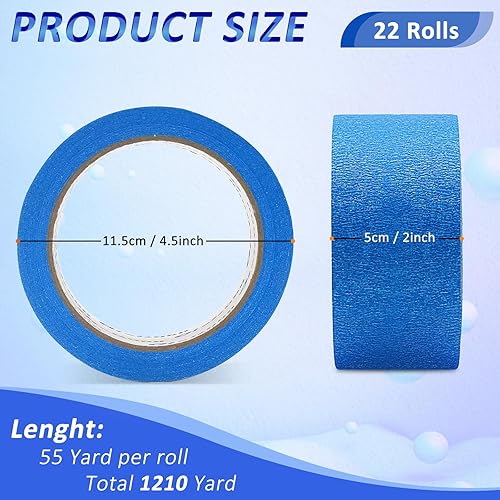 Miniatura 2 de Oleitodh Red Painters - Cinta de pintura de 1 pulgada a granel, 5 rollos x 1 pulgada x 275 yardas, cinta de pintor roja para paredes, pintura,