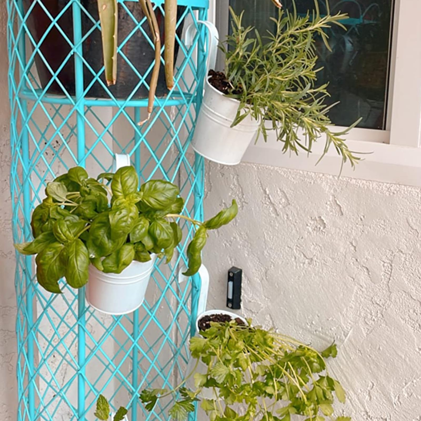 Zestaw 6 metalowych doniczek wisz?cych, w stylu vintage, na balkon, do zawieszenia, wisz?ce doniczki z haczykami, do u?ytku na zewn?trz, na balkon, do ogrodu, na ogrodzenie