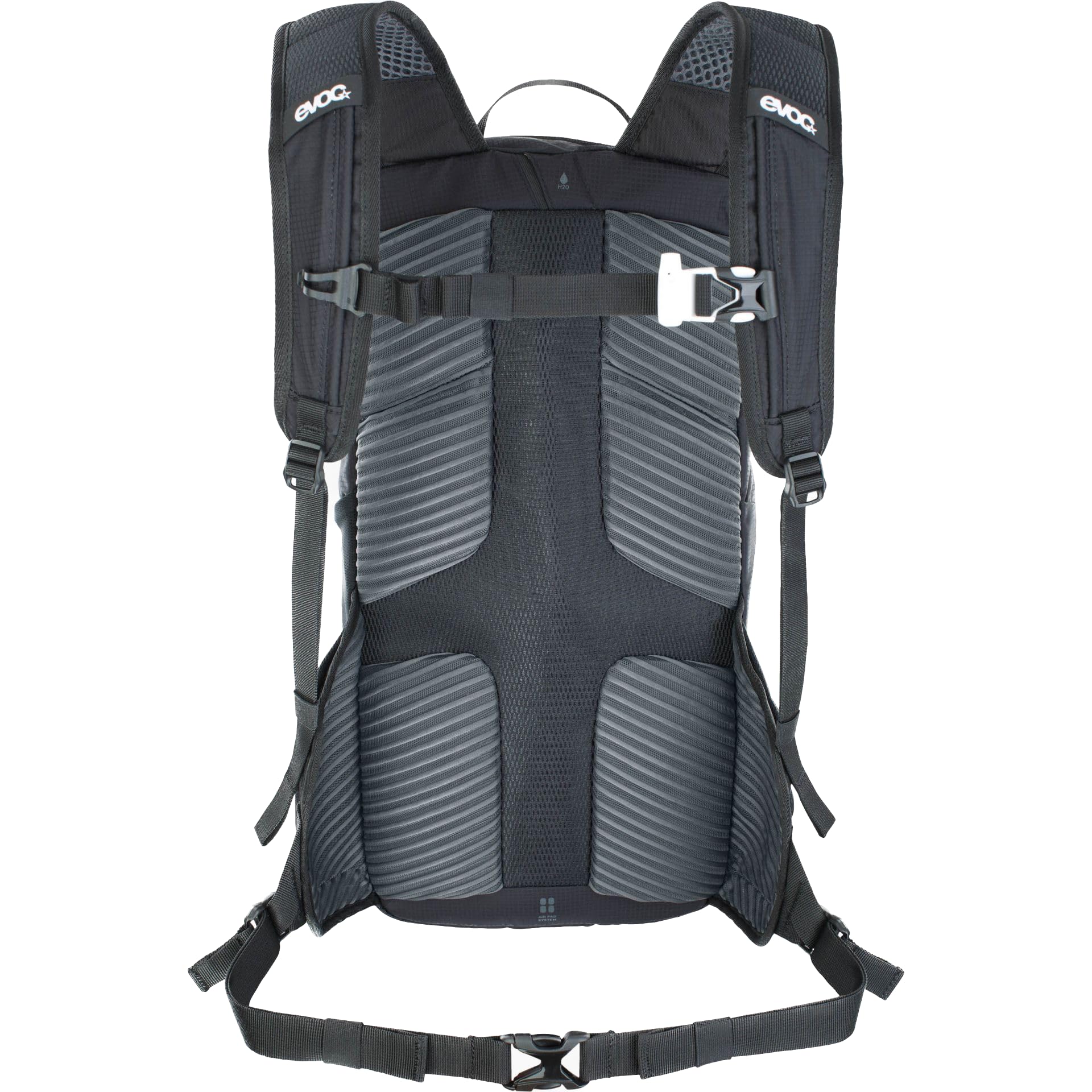 EVOC RIDE 16 Bike backpack for outdoor activities or everyday use (clever pocket management, ventilated with AIR-PAD back padding and hydration bladder compartment), Black