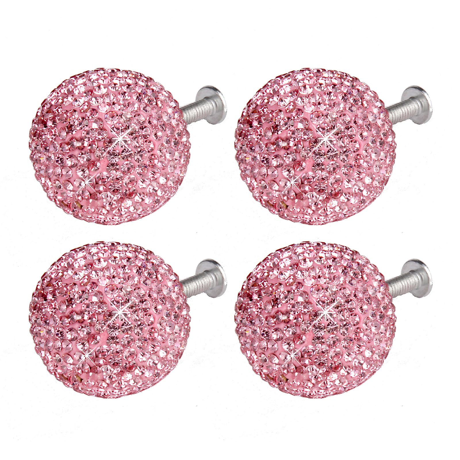 Hzbb C 4Pcs Sparkling Rhinestones Abinet Knob Drawer Pulls Fashion Furniture Decorative Handle For Kitchen Upboard Wardrobe Rhinestones Abinet Pull Knob
