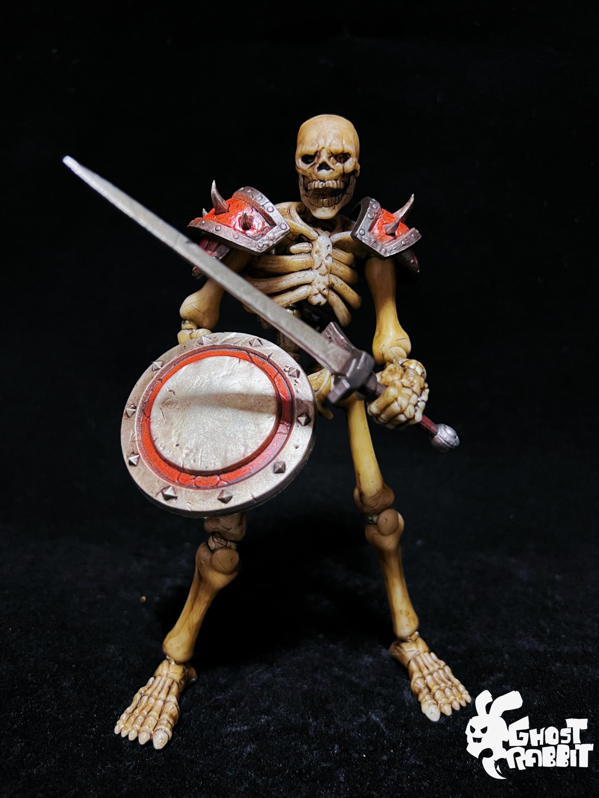 TOYVERSE YOTOTOY Figurka akcji w skali 1/12, smutny oszust z mieczem i tarczą, 18 cm, odkupienie, szkielety, linia nocnych oszustów, alternatywna głowa dyni, zdejmowana zbroja dla dzieci w wieku od 15