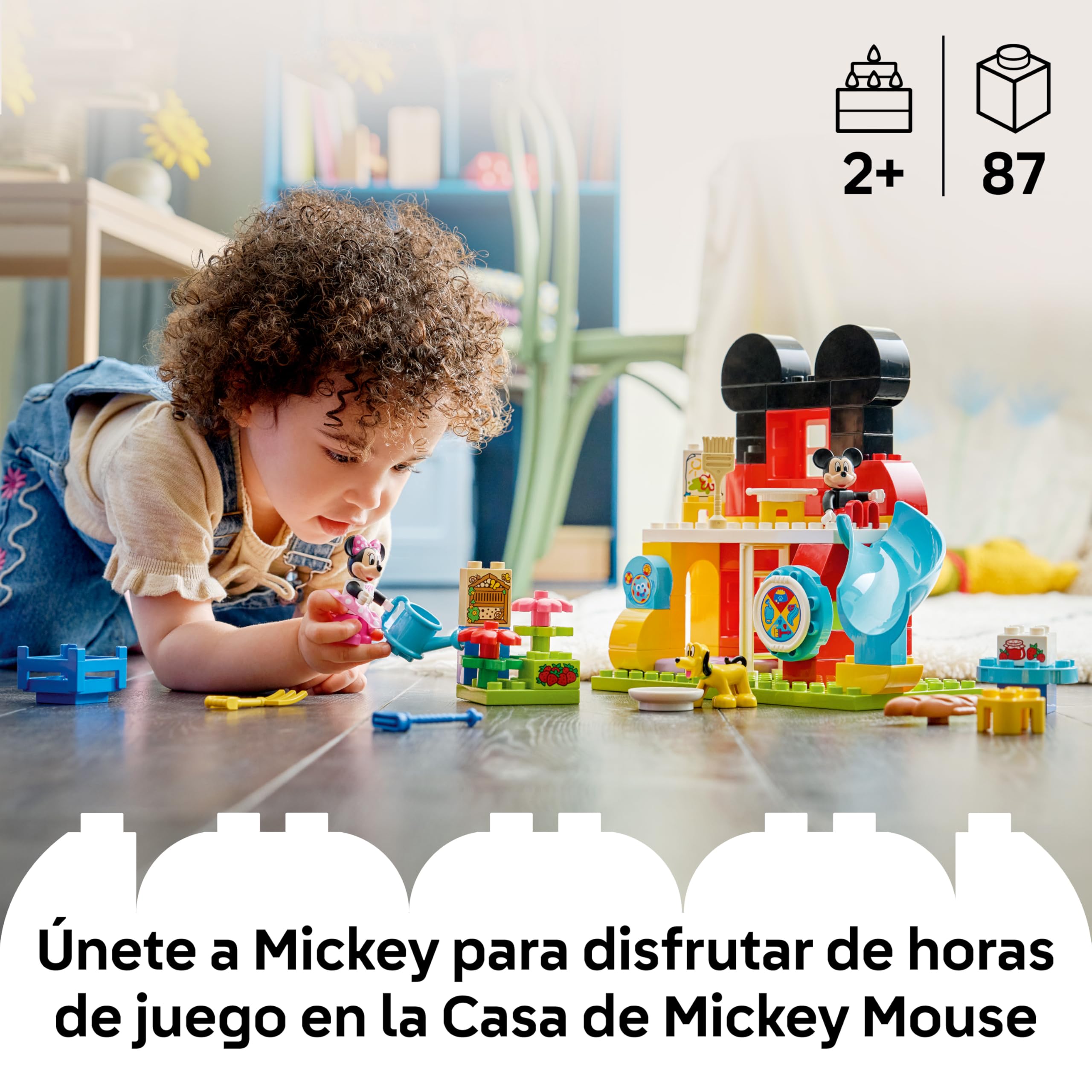 LEGO Duplo Disney Casa de Mickey Mouse con Minnie y Pluto de Juguete - Juego Educativo para la Motricidad Fina - 3 Figuras y Toodles - Regalo para Niños y Niñas de 2+ Años - 10465