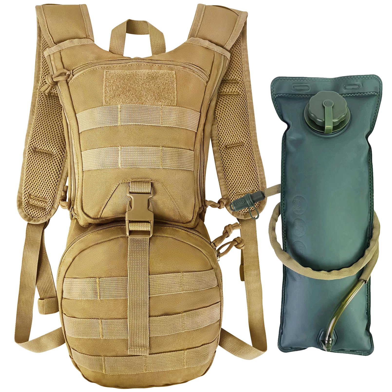 Tactical Hydration Backpack, Insulated Water Backpack with 3L Water Bladder for Hiking Running Biking Cycling