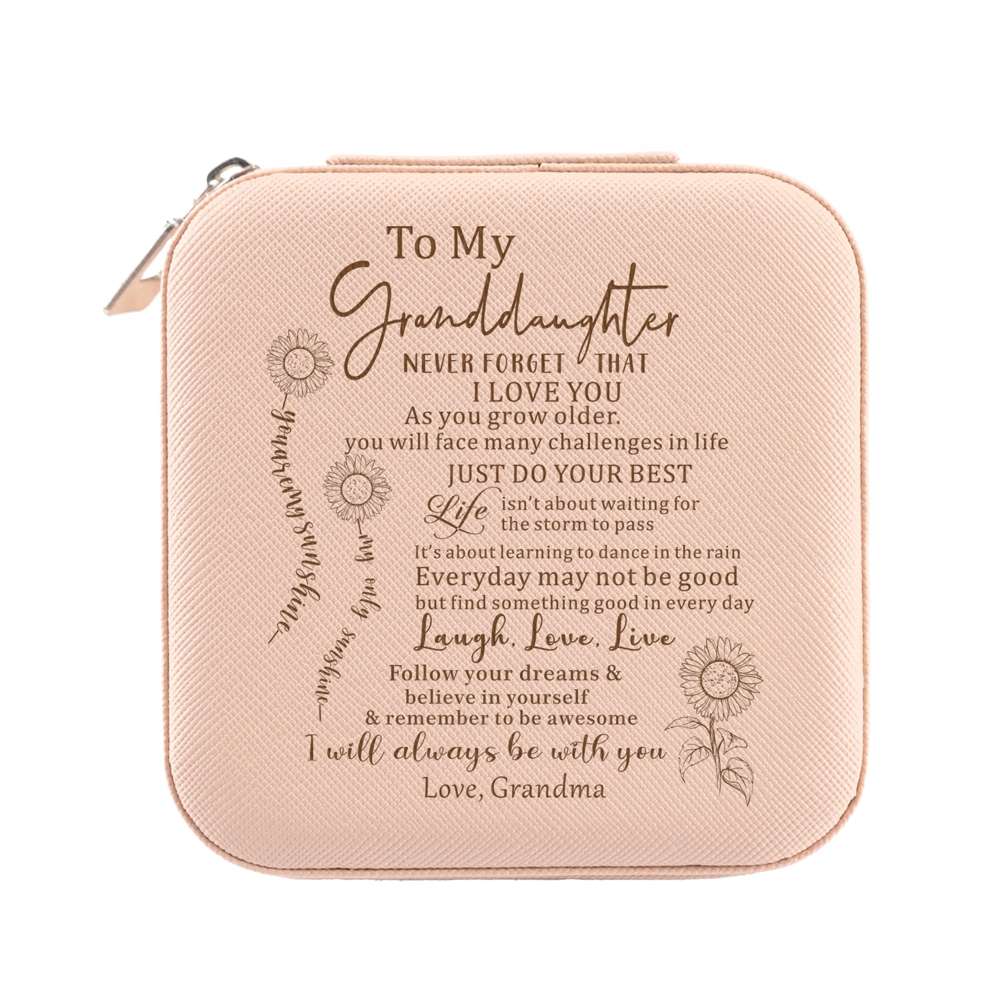 Granddaughter Gift from Grandma, to My Granddaughter Jewelry Box Organizer from Nana, Gift for Granddaughter Birthday, Teen Girls Gift Ideas for Birthday Graduation Christmas from Grandma