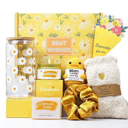 Gifts for Mom, Unique Birthday Gifts for Mom, Inspirational Gift Set Box, Mother's Day Gift for Moms from daughter son with glasses cup