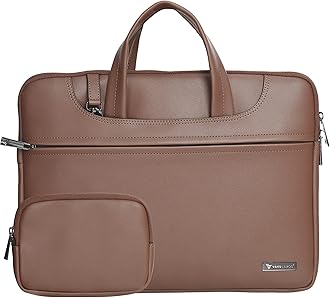 Vaku Luxos® DA ITALIANO 14 Inch Laptop Bag Leather Collection Messenger Organizer Shoulder Sling Office Bag for Men & Women with Free Hard Disk & Pen drive Pouch for Laptop and up to MacBook 15"