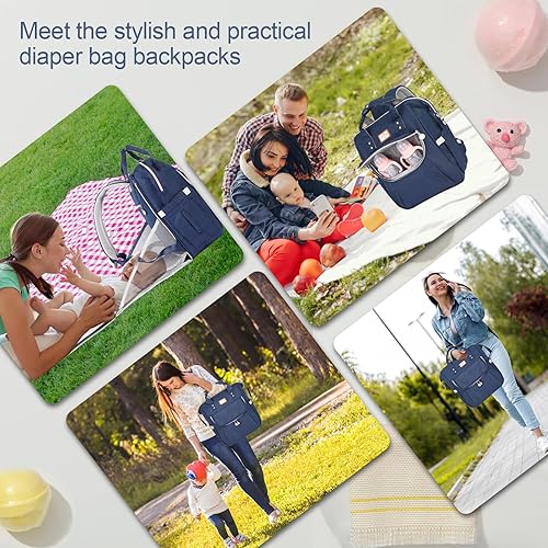 Miniatura 7 de Mochila para pañales, con mochila para cambiador de pañales, las almohadillas plegables son fáciles de usar, mochila ligera de gran capacidad, bolsa