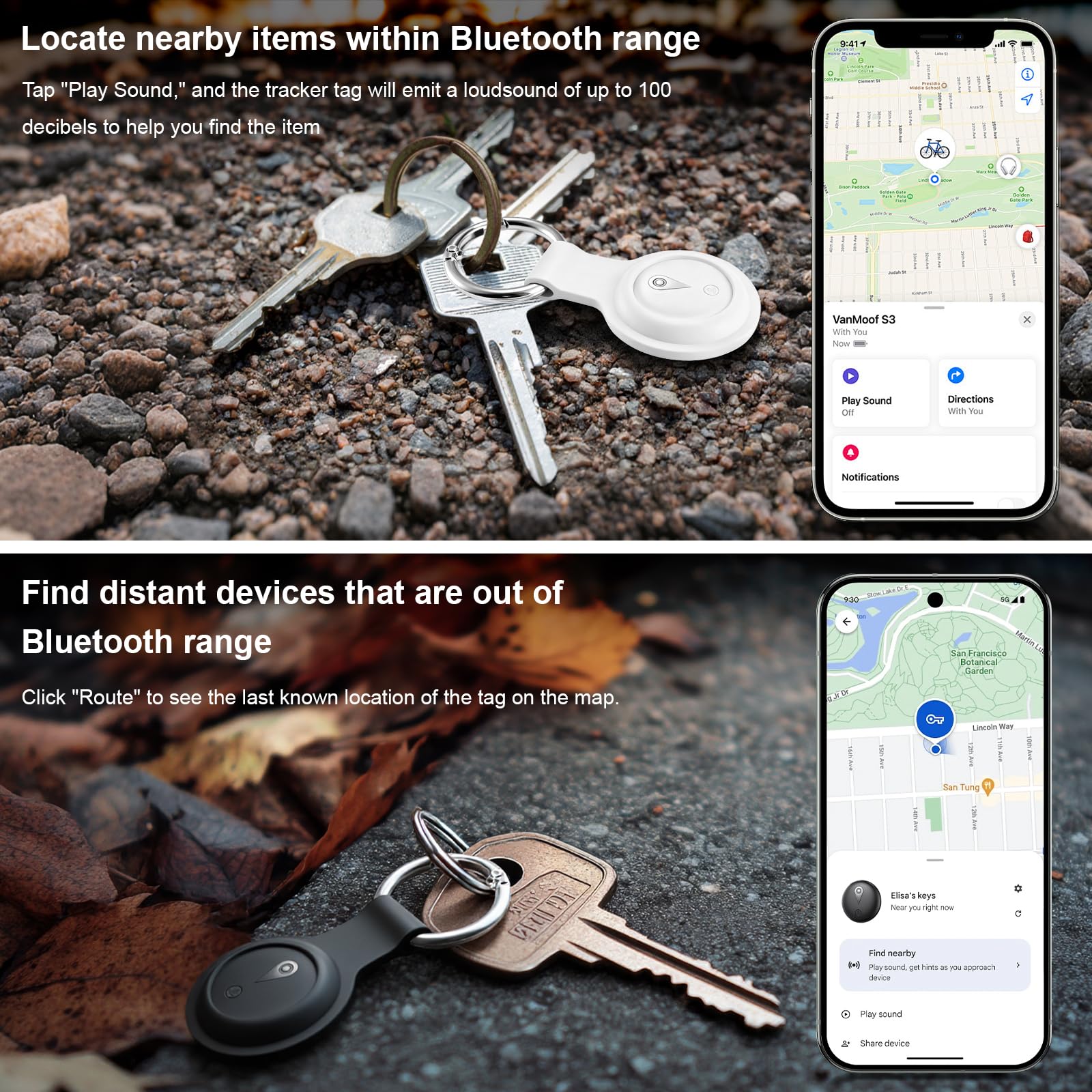 2 Mini GPS Tracker Magnetisch – Fahrzeugortung ohne monatliche Gebühr, Echtzeit-GPS-Tracker mit Smartphone-App für Android & iOS, GPS auto Tracker, für Autos, Fahrräder, Gepäck, Haustiere.Weiß,Schwarz