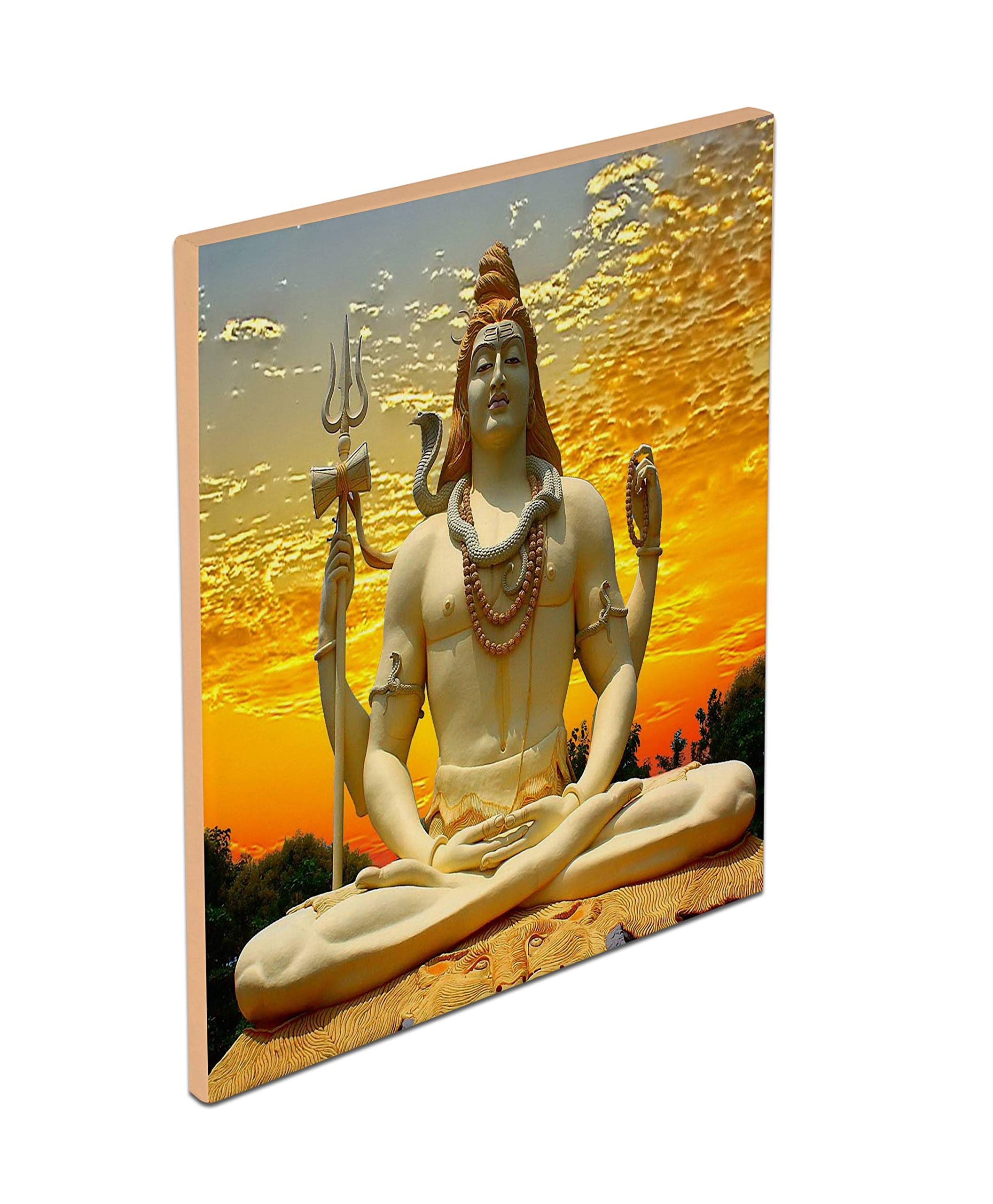 Aart Store Lord Shiva Wall Painting for Living Room, Bedroom, Hotels & Office Sparkle 22x28 Inch