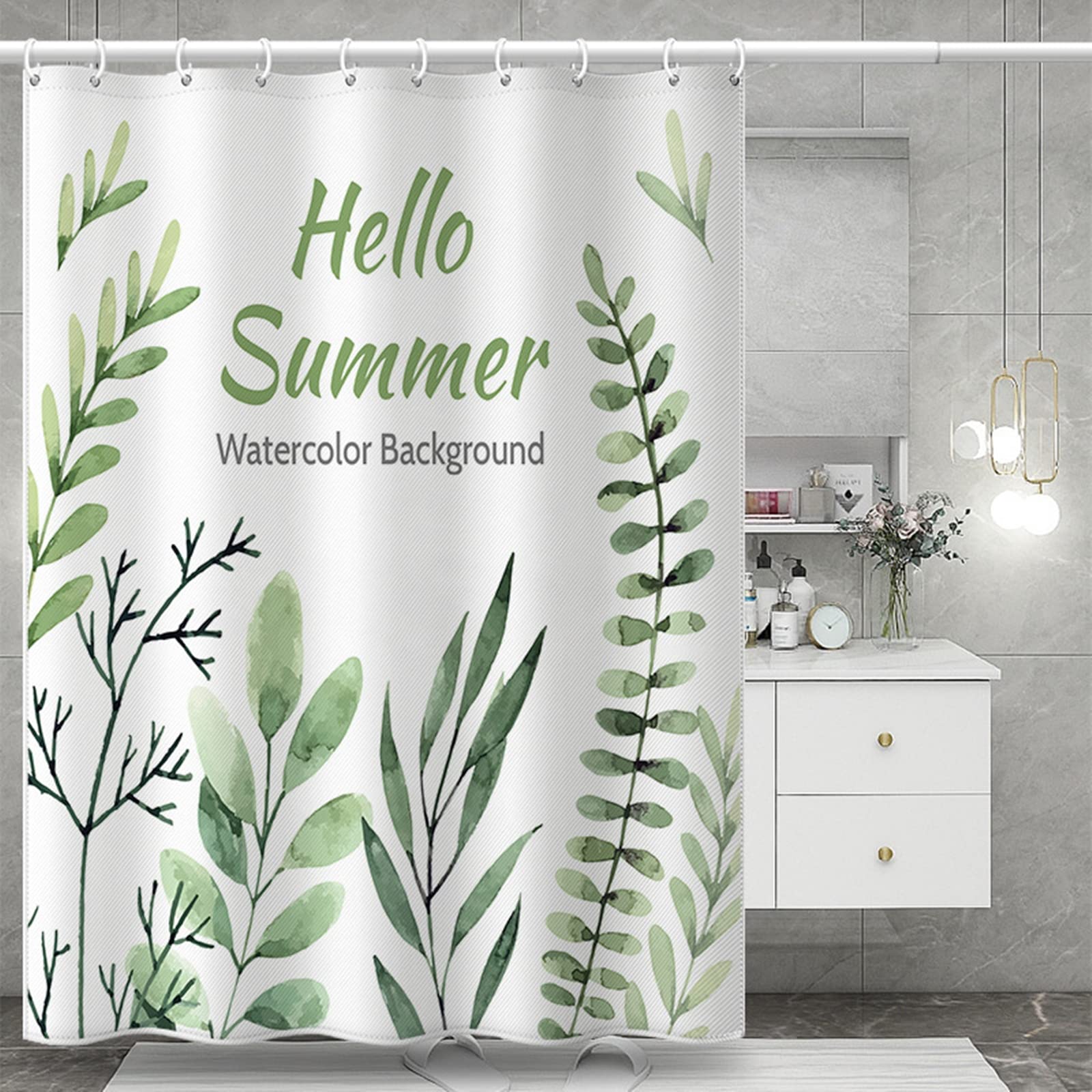 Rideau douche imperméable KnSam 240x200 en polyester anti-moisissure lavable