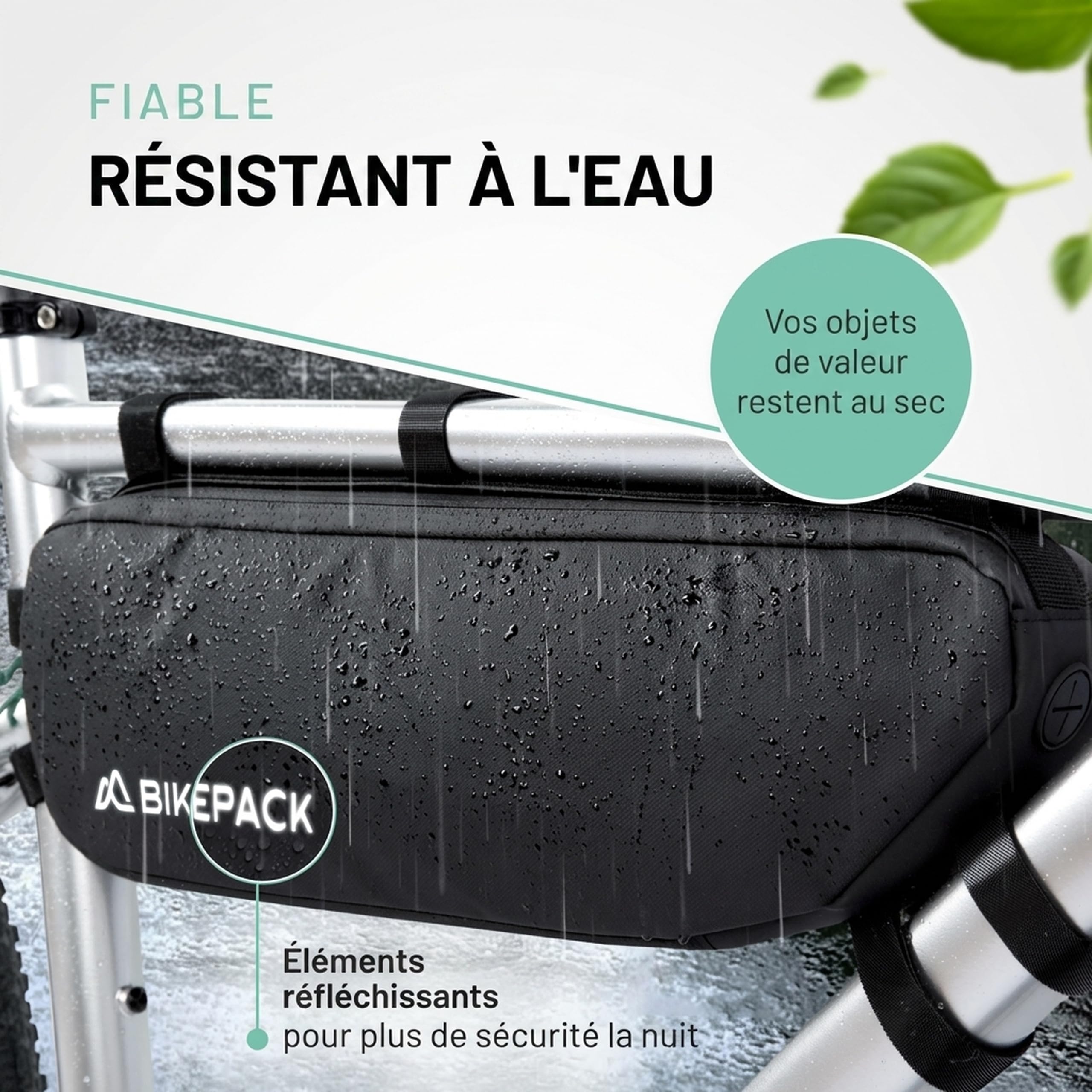 BIKEPACK Sacoche de vélo - Sacoche de vélo idéale pour vélo de route et VTT - Petite sacoche de tube supérieur parfaite comme sacoche/sacoche de vélo de qualité supérieure, BP002