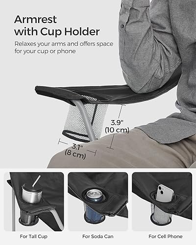 Miniatura 7 de SONGMICS Juego de 2 sillas plegables de camping, cómodas, estructura resistente, capacidad de carga máxima de 330 libras, silla de exterior con