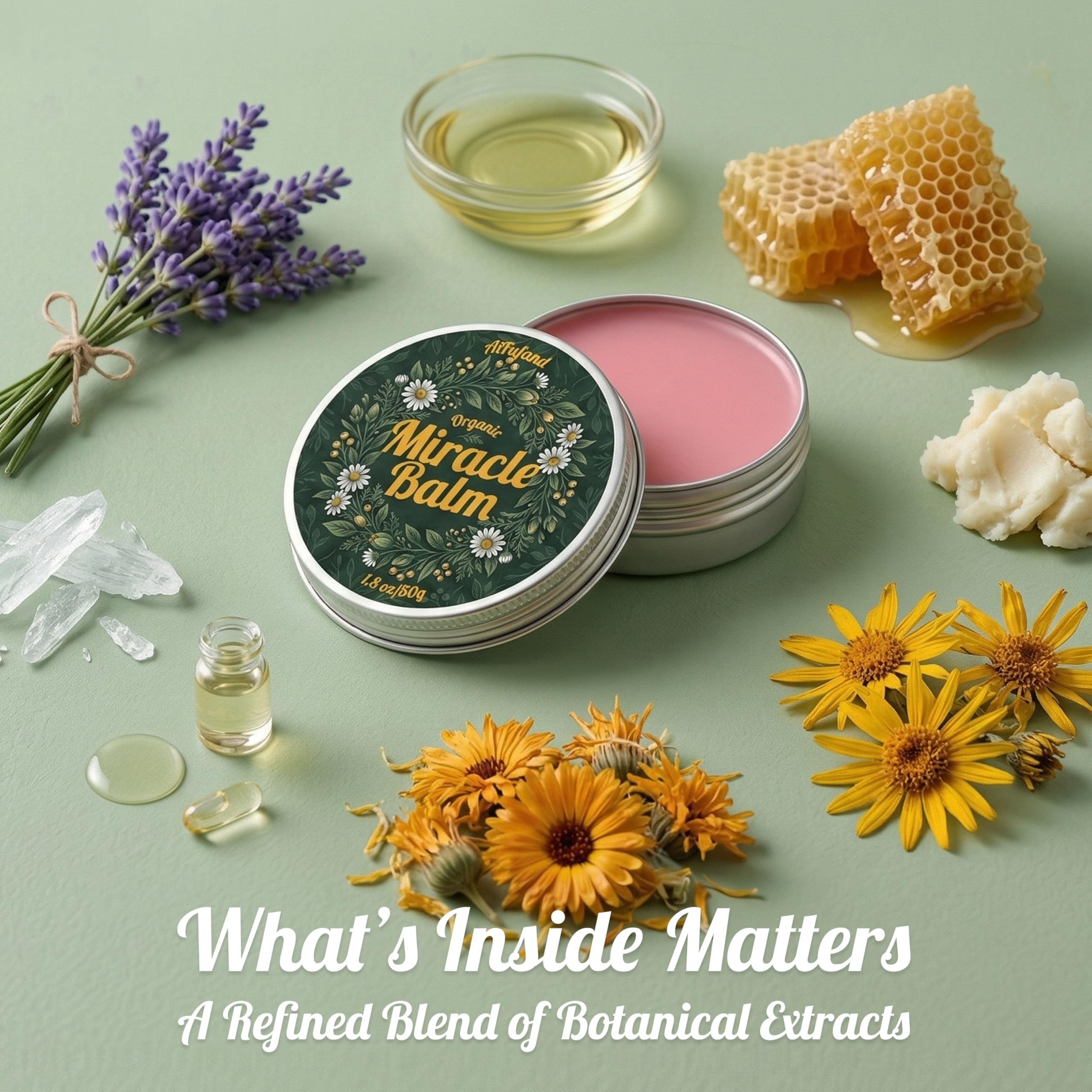 Miracle Balm Botanical Moisturizer for Dry Skin, Green