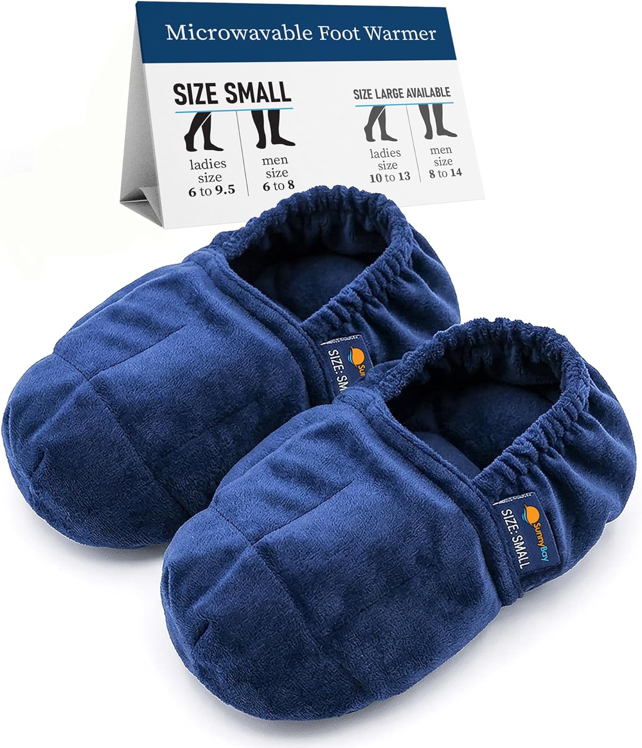 SunnyBay Microwavable Foot Warmer Slippers - Size Small, Fits Ladies 6-9.5, Men 6-8 — Microwave Heating Pad for Feet, Moist Heat Pack, Heated Slippers, Reusable Foot Warmers for Feet, Cozy Gift