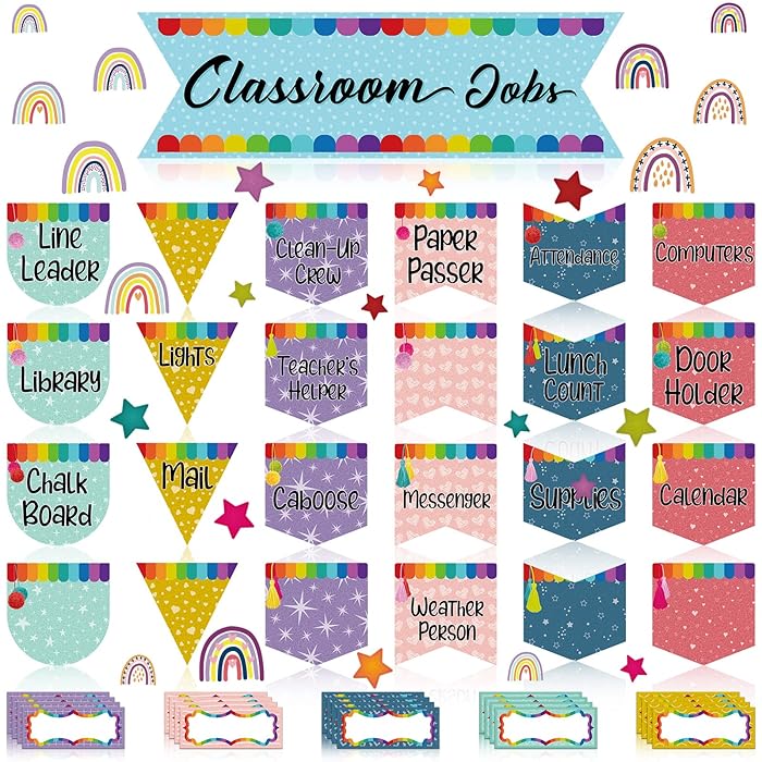 Buy 100Pcs Oh Happy Boho Style Classroom Day Jobs Chart Bulletin Board