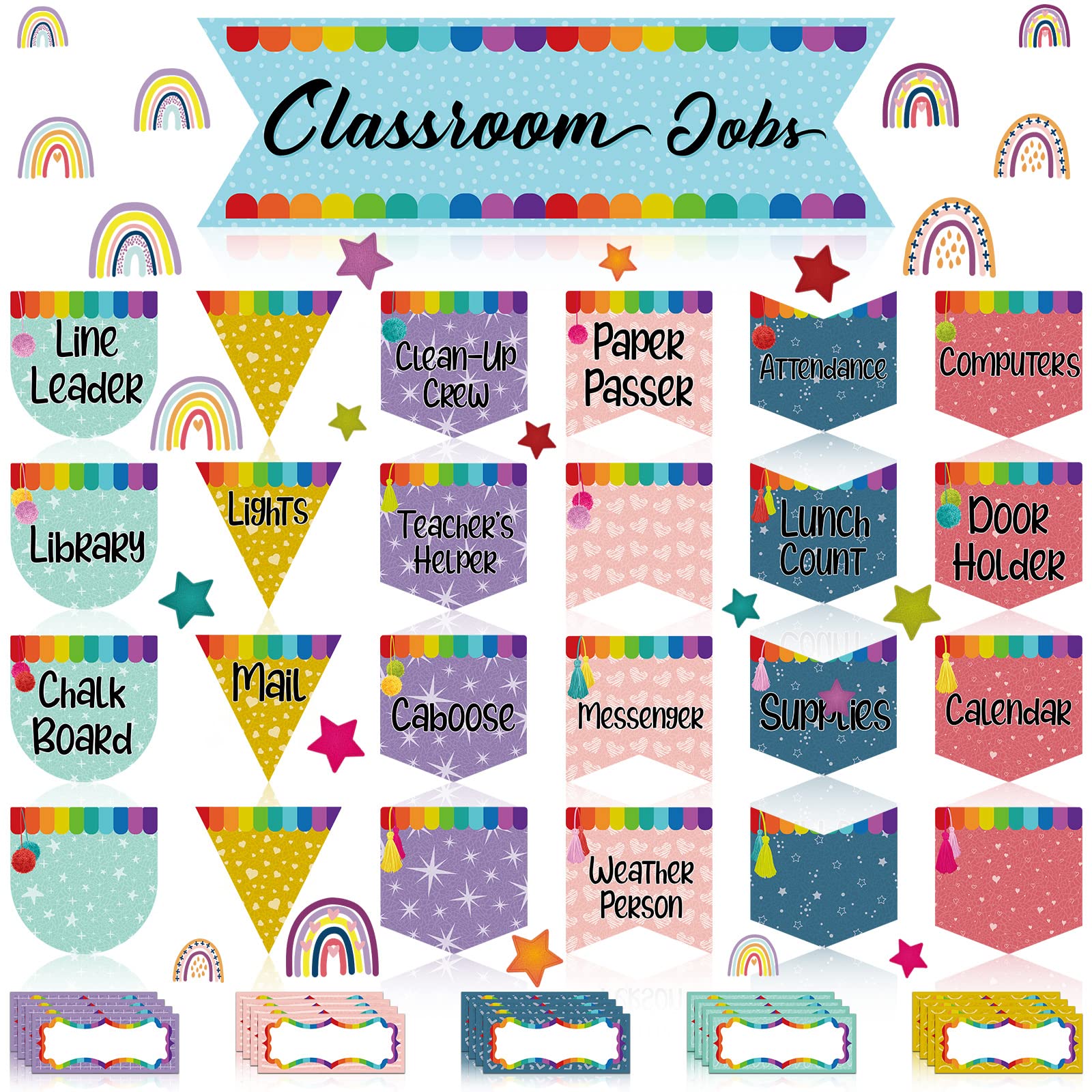 Buy 100Pcs Oh Happy Boho Style Classroom Day Jobs Chart Bulletin Board