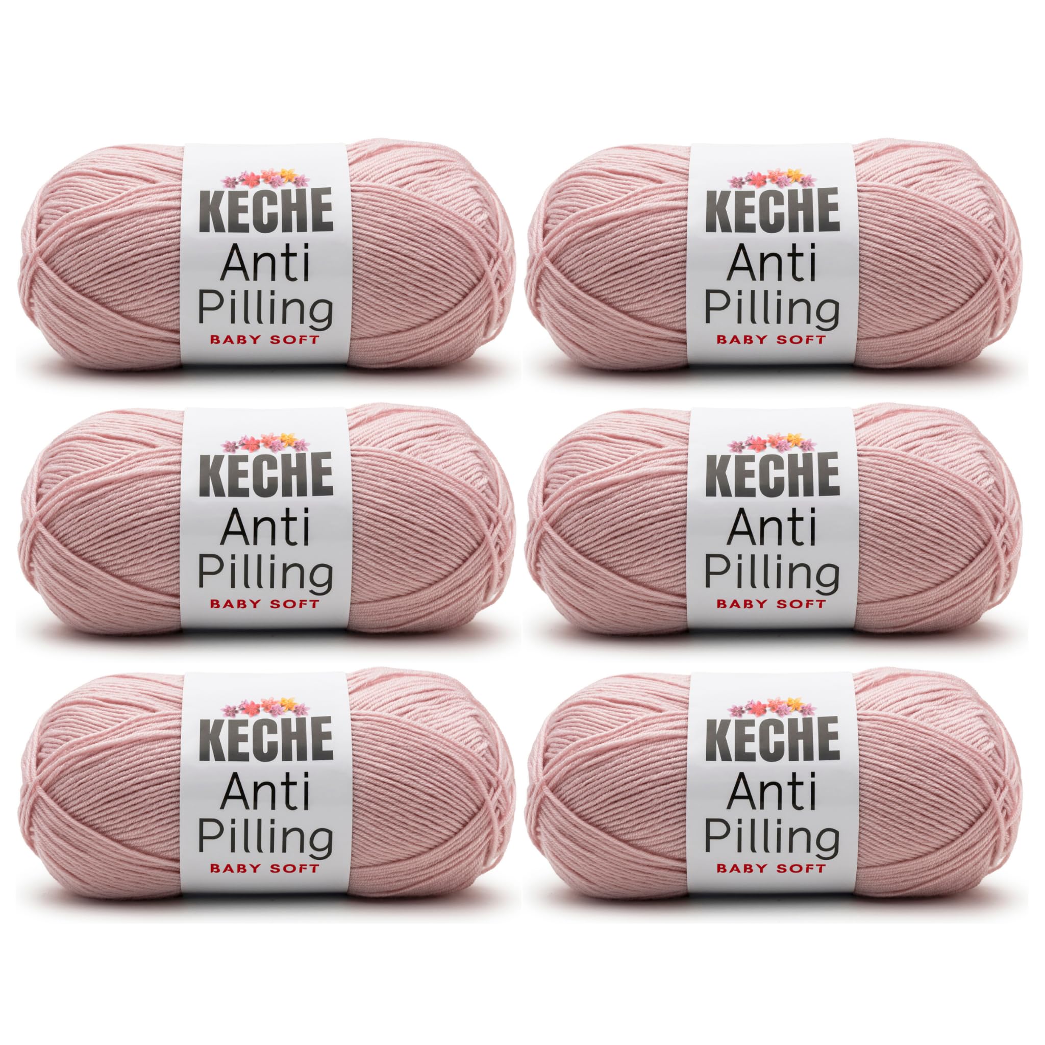 Soft DailyKnit DK Yarn, 100% Anti-Pilling Acrylic for Knitting Crocheting, Light Weight #3 (3.52 oz / 274 Yds) 1 Skein - Red — view 85