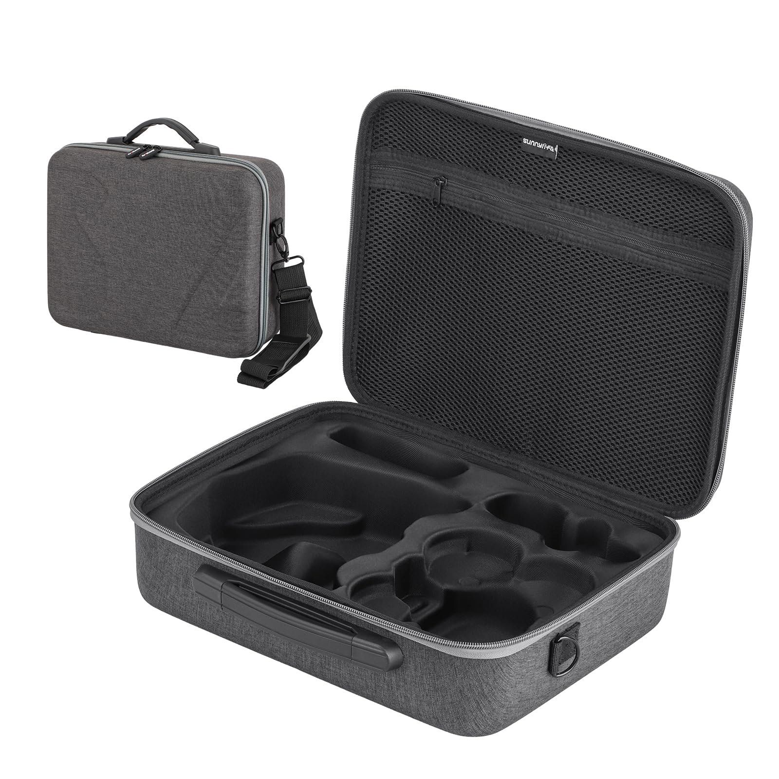 Futerał do DJI NEO Gogle N3 torba do przechowywania organizer torba z paskiem na ramię etui podróżne odporne na wstrząsy futerał ochronny przenośna torebka akcesoria do drona, szary, Torba do