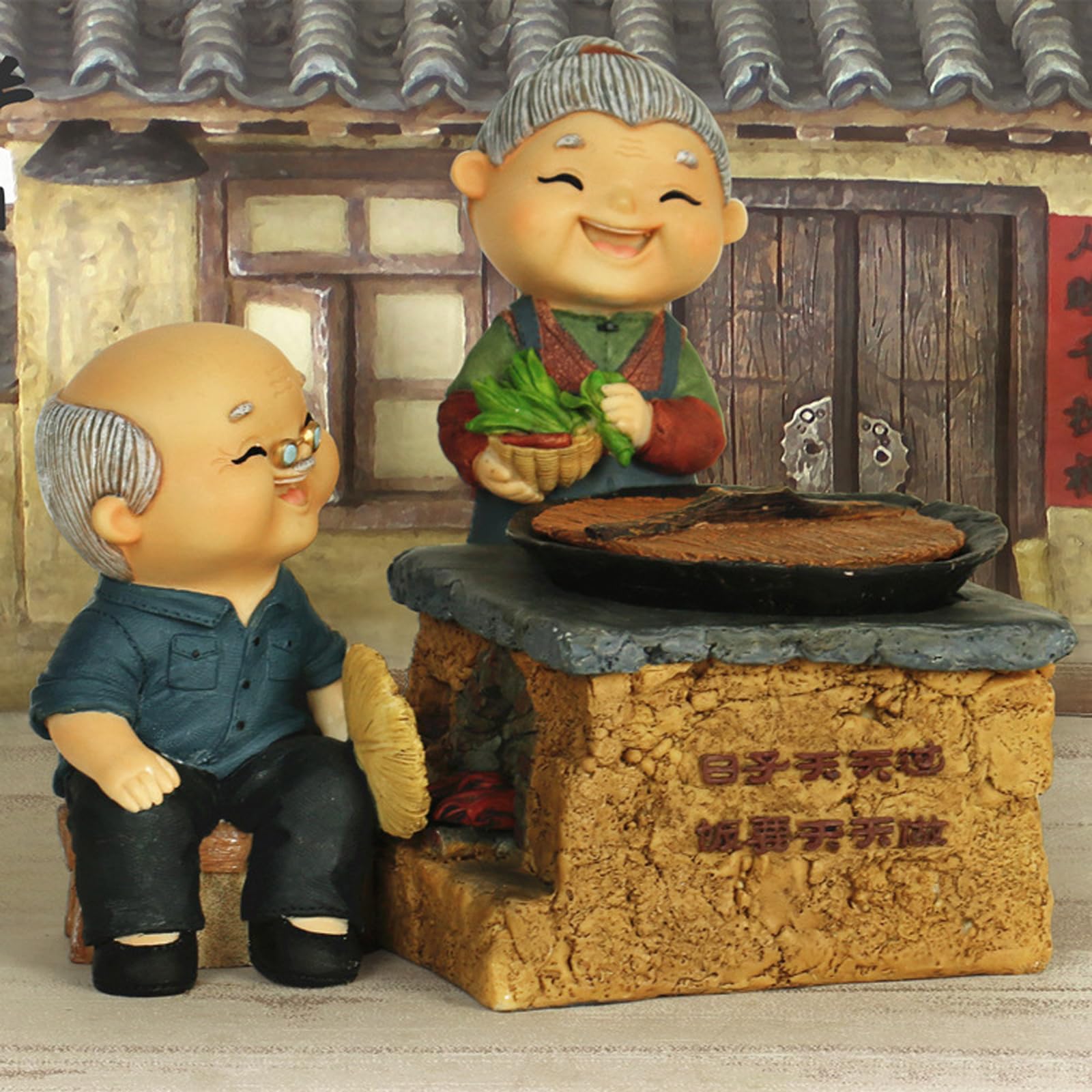 Figurina Coppia Anziani Dolci per Decorazioni per la casa romantiche e Regali Nozze Statue in Miniatura Vecchie Coppie sposate Decorazione Romantica