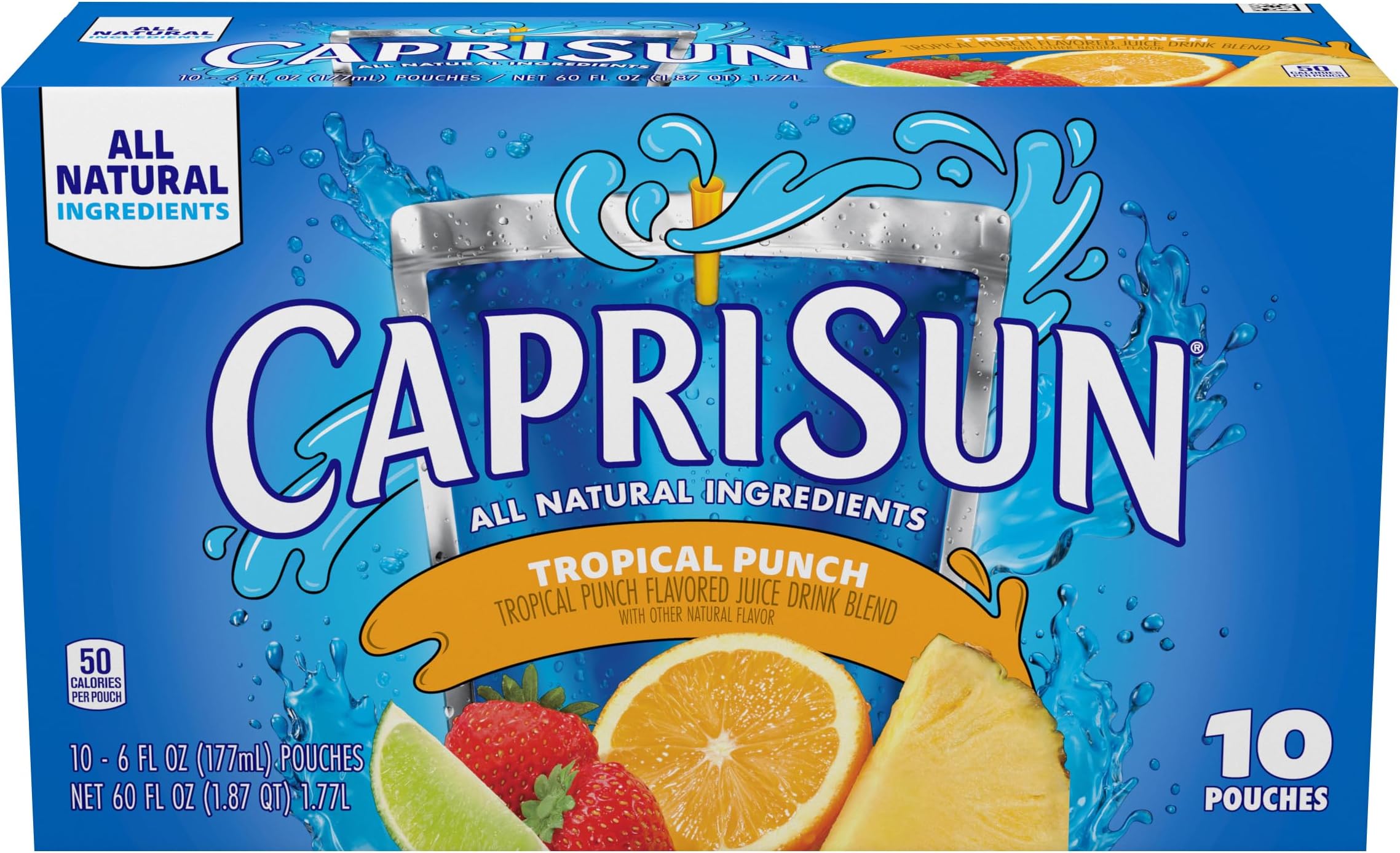 Tropical Punch Naturally Flavored Juice Drink Blend, 40 ct Pack, 4 Boxes of 10 Pouches