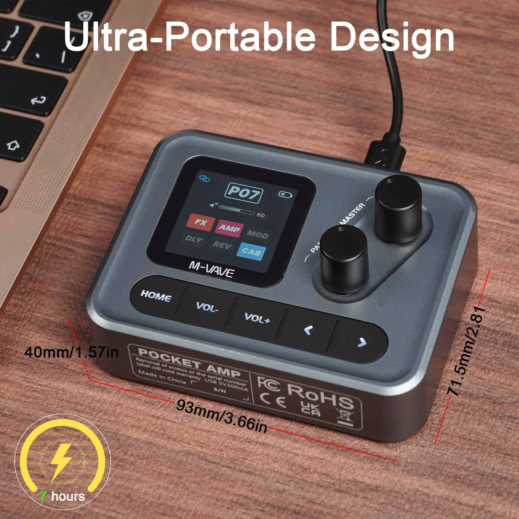 Amazon.com: M-VAVE Pocket AMP Multi Effects Pedal Processor with 6