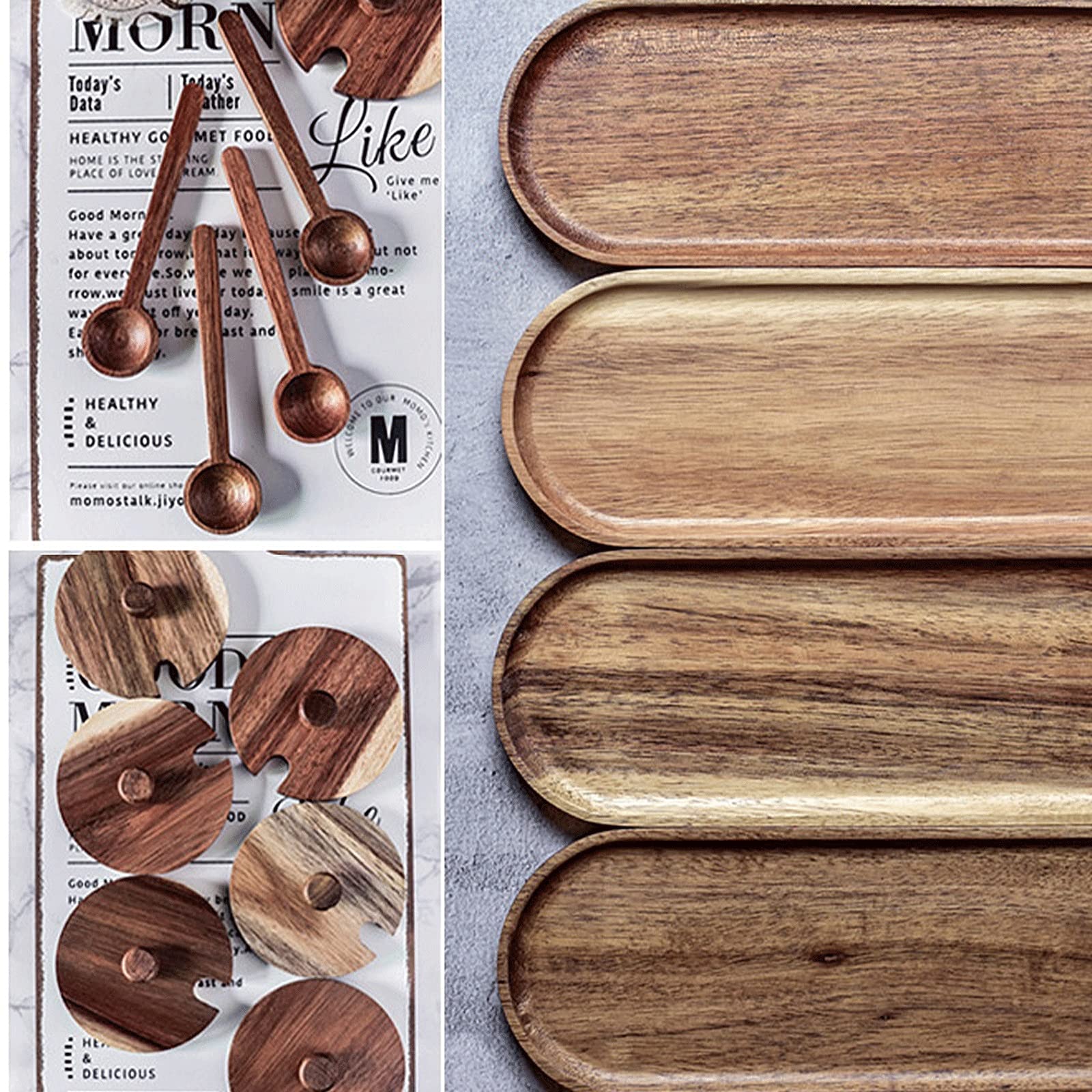 Botes Especias 3 PCS Juego de condimentos Juego de Tapa de Madera Tarro de Cristal hermético con Cuchara Barbacoa Sazonando Botella de Cocina Herramienta de café Conjuntos de café