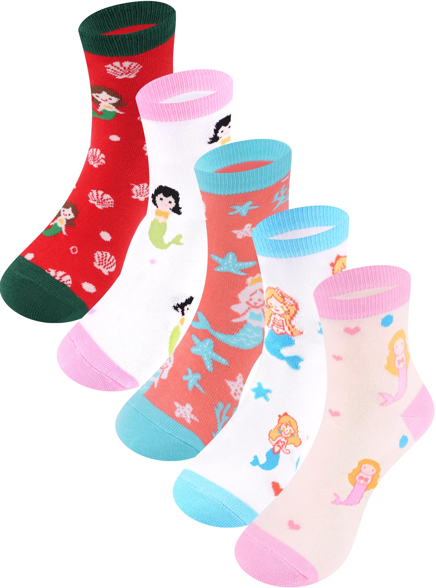 Boys Socks Athletic Crew Cotton Seamless Toes Breathable 5-Pack 4-18Years