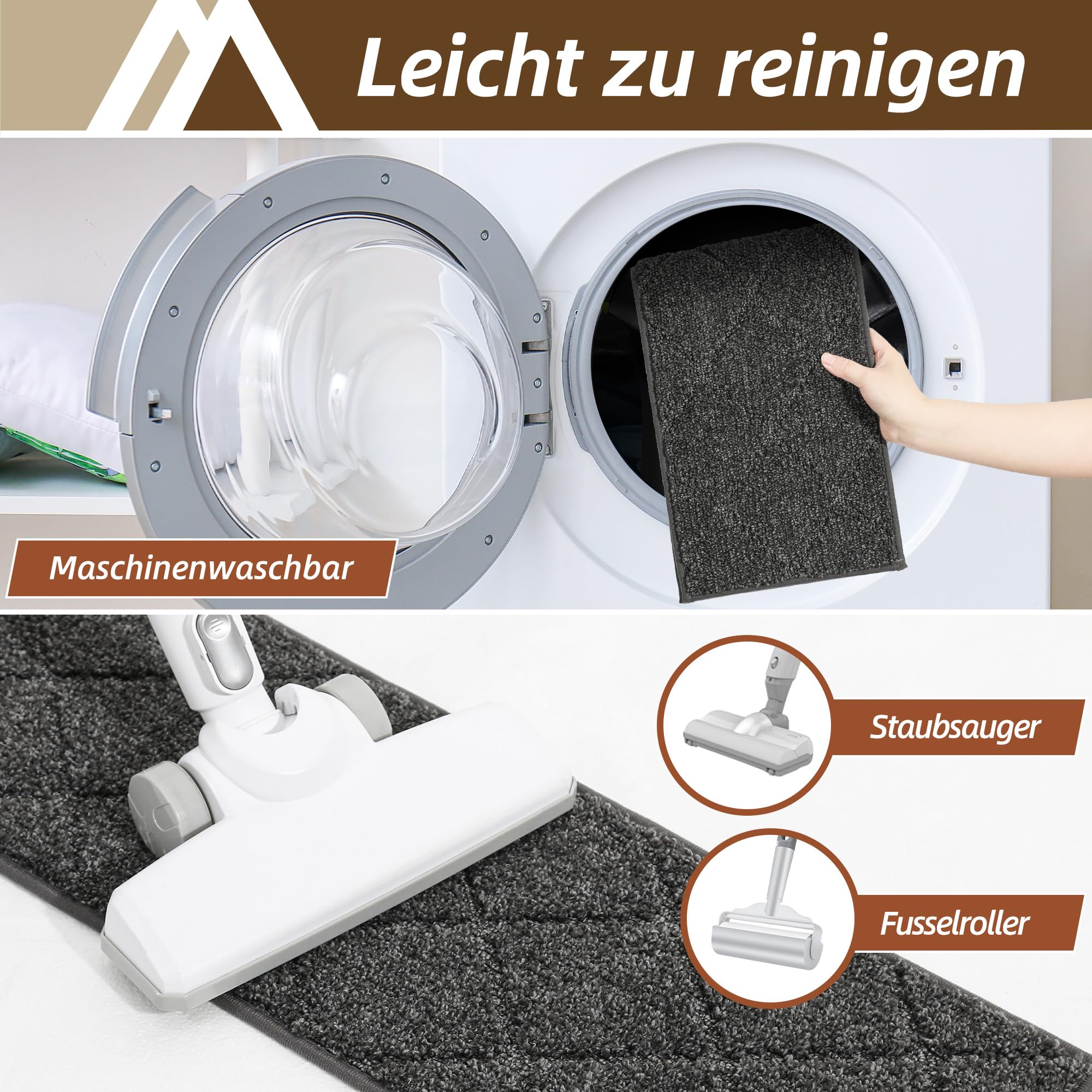 COSY HOMEER 15 Stück Treppenstufen Matten, 70 x 22 cm, Schwarz | Stufenmatten Selbstklebend, Rutschfest ohne Kleben, 100% Polyester, TPE-Rücken, waschbar, für Kinder, Senioren und Haustiere