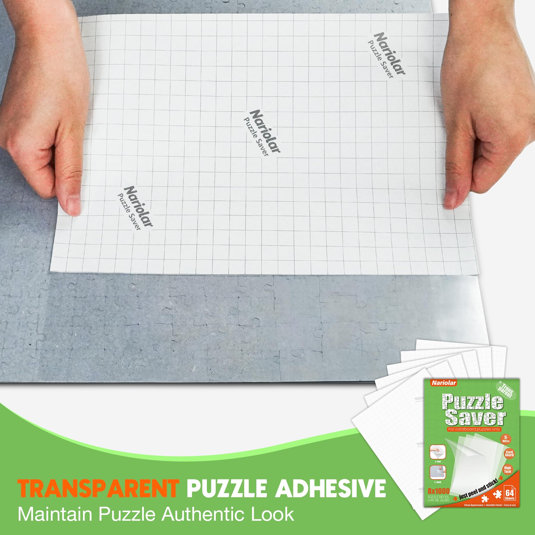 Nariolar Feuilles de colle transparente ultra adhérente pour puzzle
