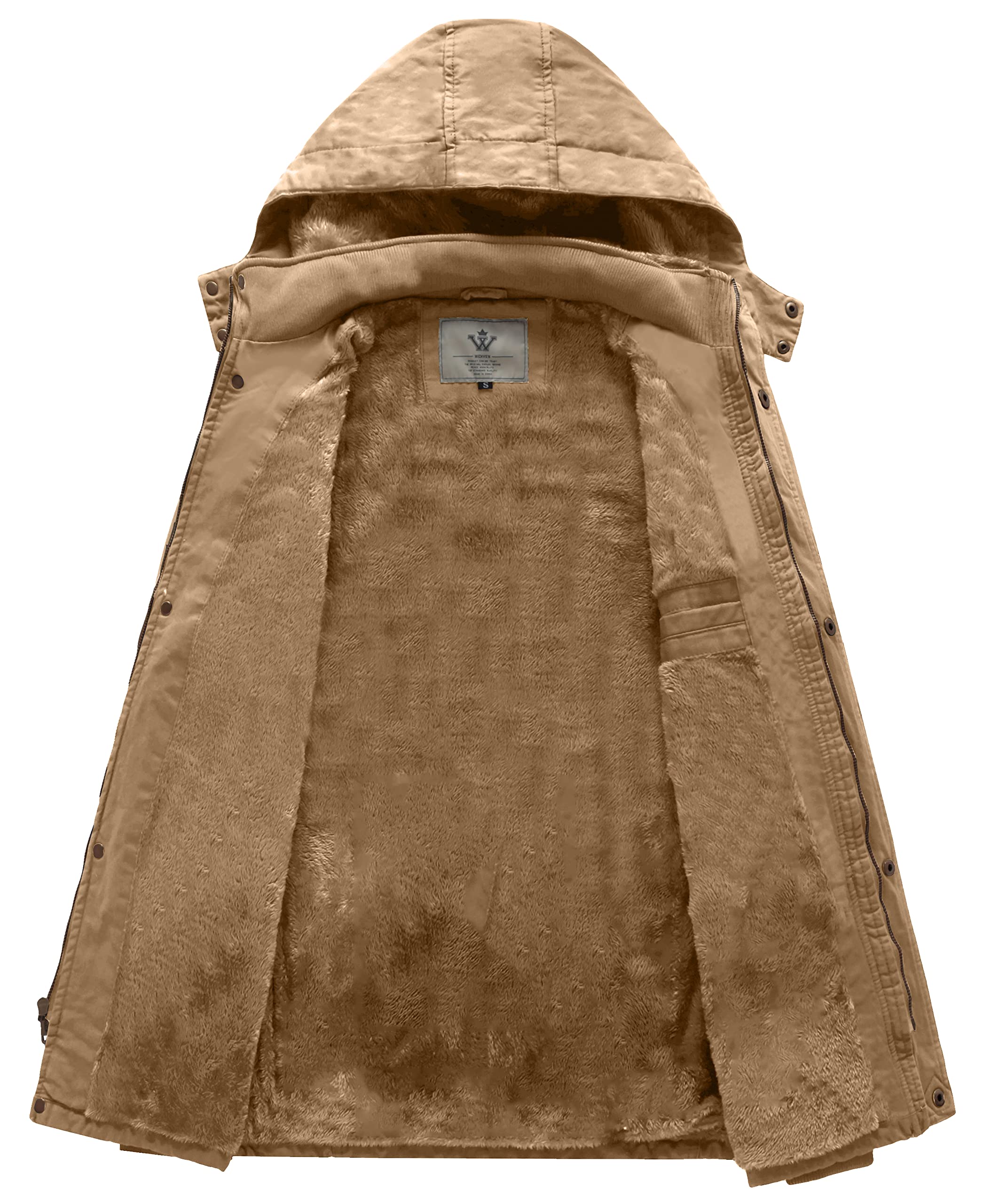 WenVen Abrigos Cálido Invierno Chaqueta Entretiempo Parka Militar Hombre | Capucha Gruesa Extraíble,Forro Gruesa,Rompevientos,Cálida,Rompevientos Ligero,Exteriores,Exterior,Senderismo,uso Diario