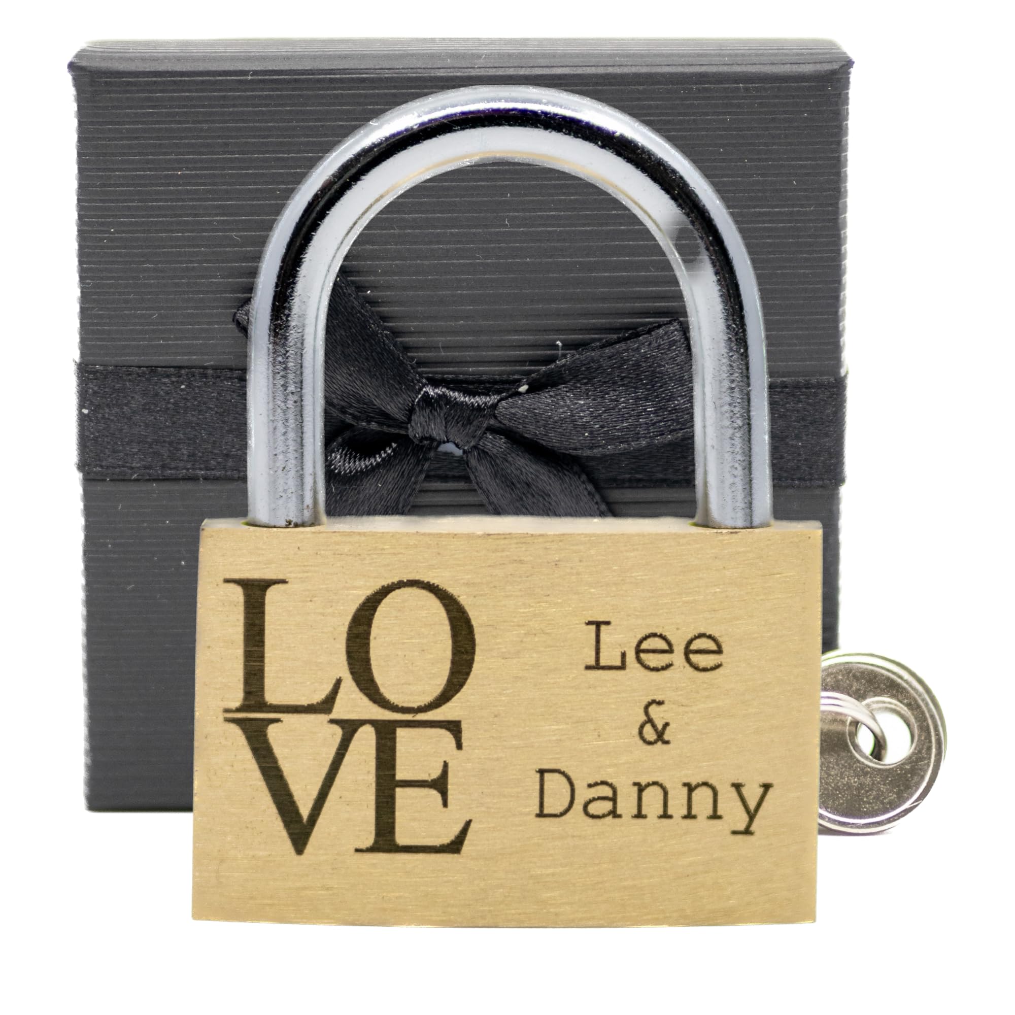 Engraved Love Padlock, 23 Styles, Bold Permanent Engraving + Gift Box. 40mm. Locks of Love ♡ (L O V E, 40mm)