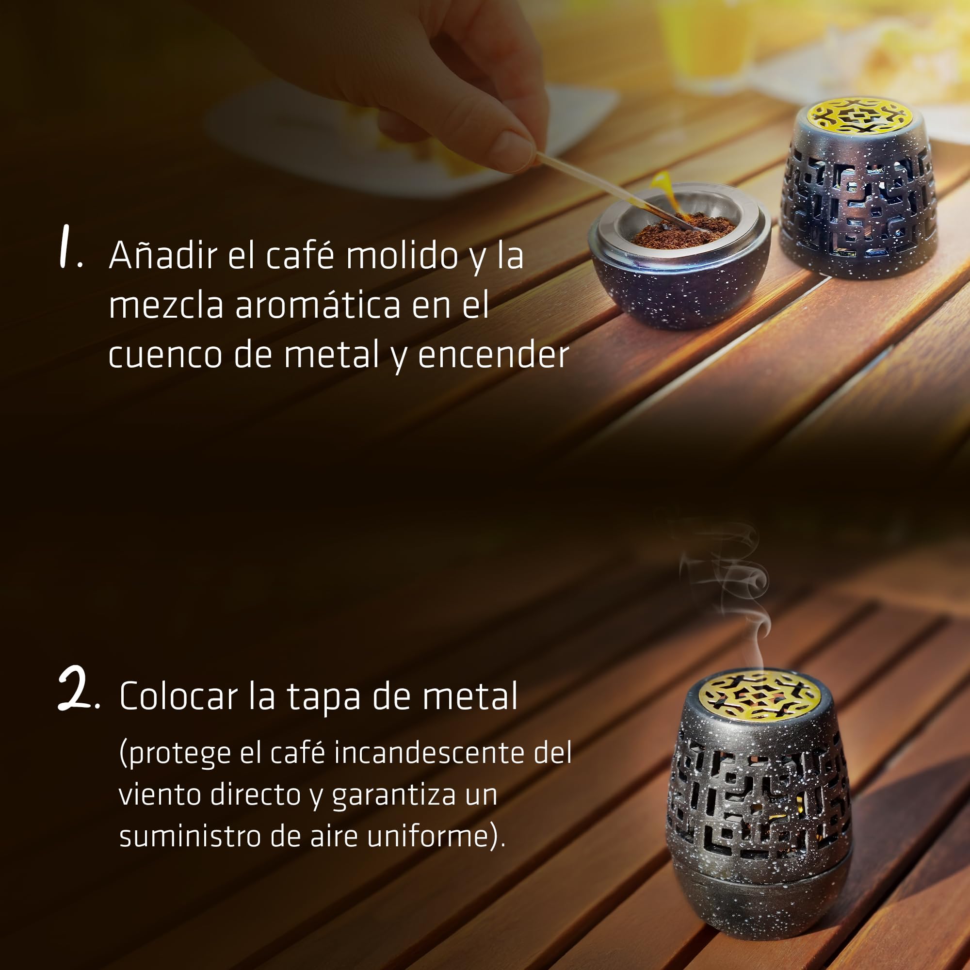 Gardigo® Repelente Avispas | Aroma a Café con Mezcla de Naranja y Romero | Anti Avispas Exterior | Ahuyenta Insectos con Café | Quemador de Incienso Ahuyentador Avispas