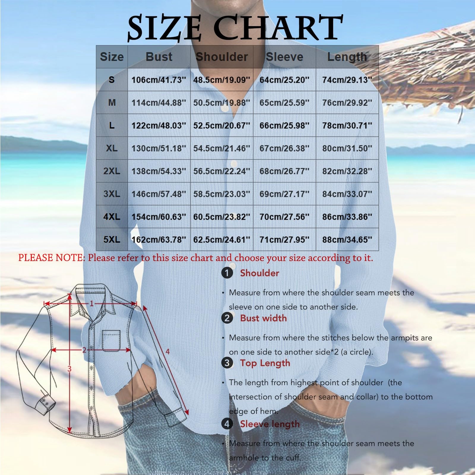 Camicia da uomo a maniche lunghe, taglie grandi, in mussola bottone, leggera, estiva, casual, casual, per il tempo libero, comoda, traspirante, per le vacanze
