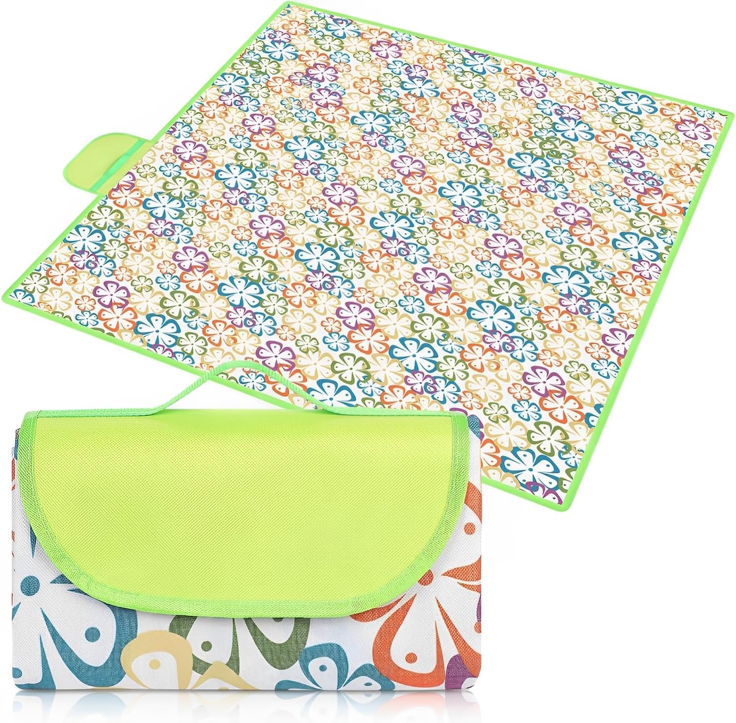 Coperta Picnic Impermeabile 150x200cm Pieghevole Tappetino Campeggio Spiaggia Parco Multicolore