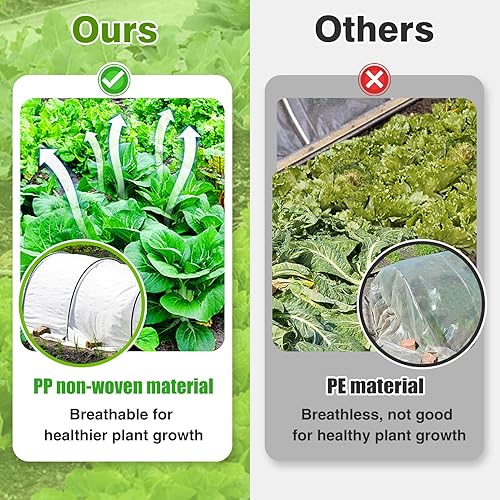Miniatura 2 de Alphatool Cubiertas para plantas con protección contra la congelación 10 pies x 30 pies, tela transpirable no tejida a prueba de heladas, cubierta