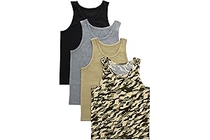 Boys' Black Moisture-Wicking Cotton Tank Tops for Ultimate Comfort (4-Pack)