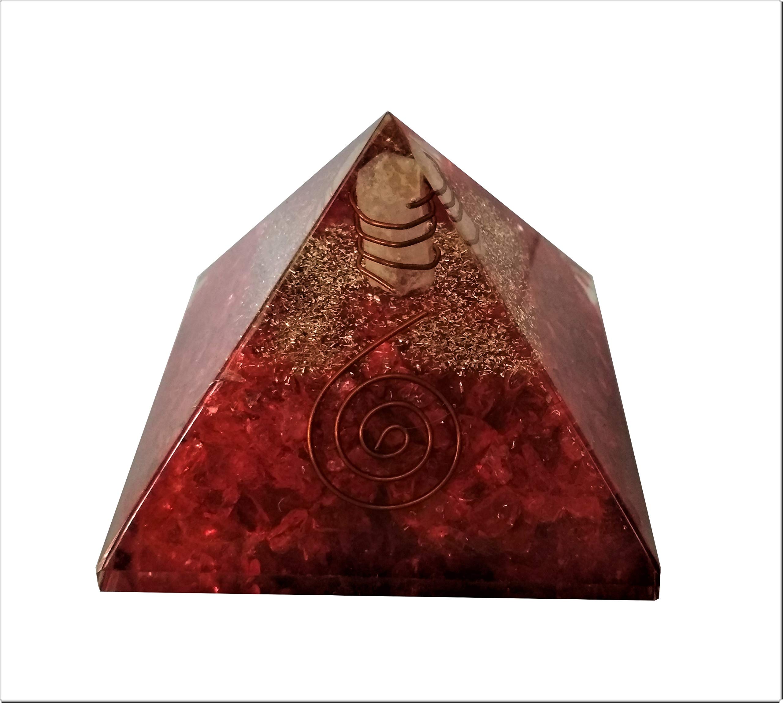 Pyramide orgone jaspe rouge dans votre espace zen pour attirer la chance et la paix