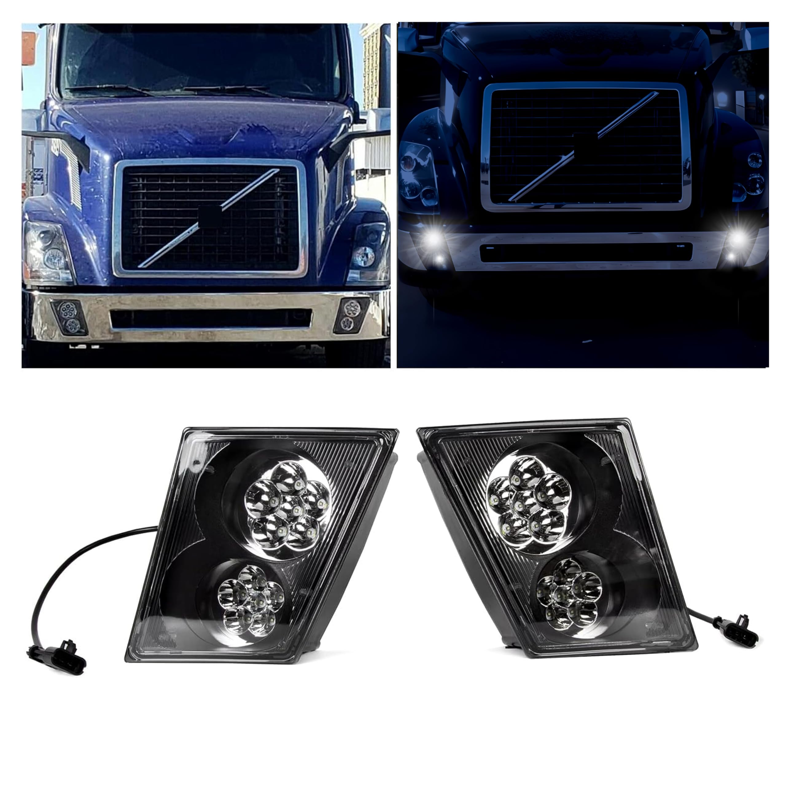 LED Fog Light Lamp Compatible With 2003-2017 Volvo VNL/VN Trucks Pair Set LH&RH Passenger&Driver