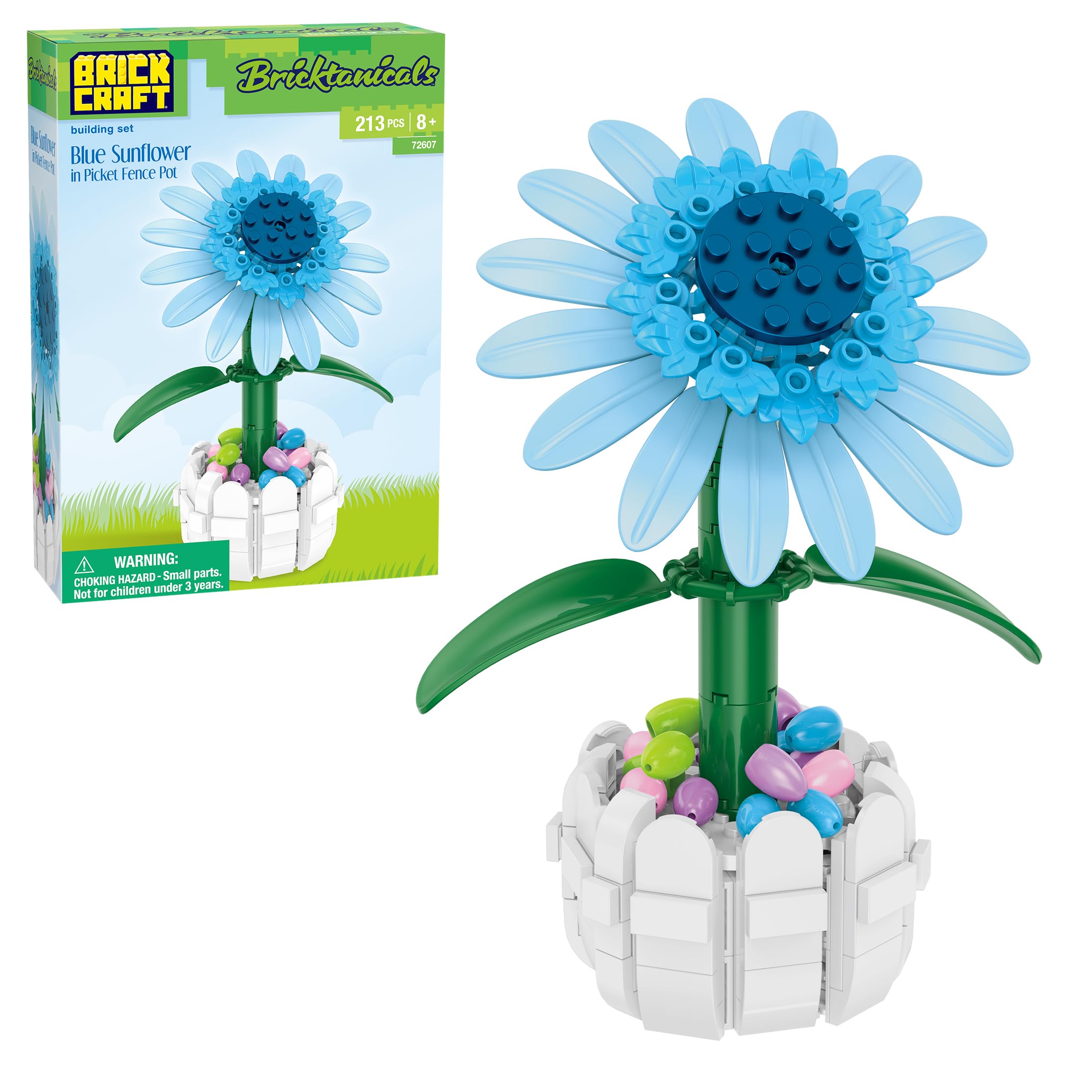 Amazon.com: Brickcraft Bricktanicals Blue Sunflower in Picket