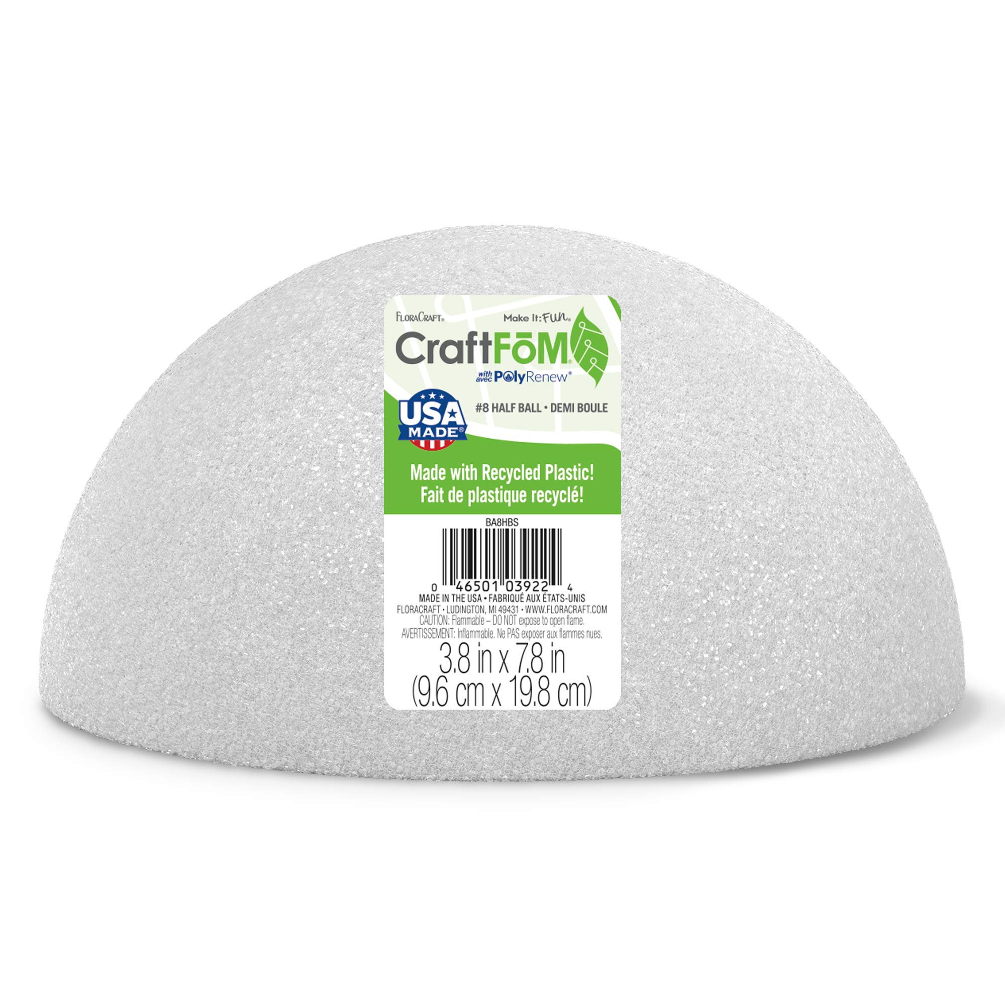 FloraCraftFoam CraftFom Half Ball Pkg 8" White